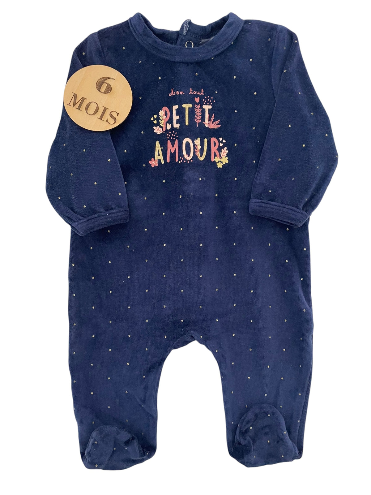 Pyjama velours bleu foncé, Gémo