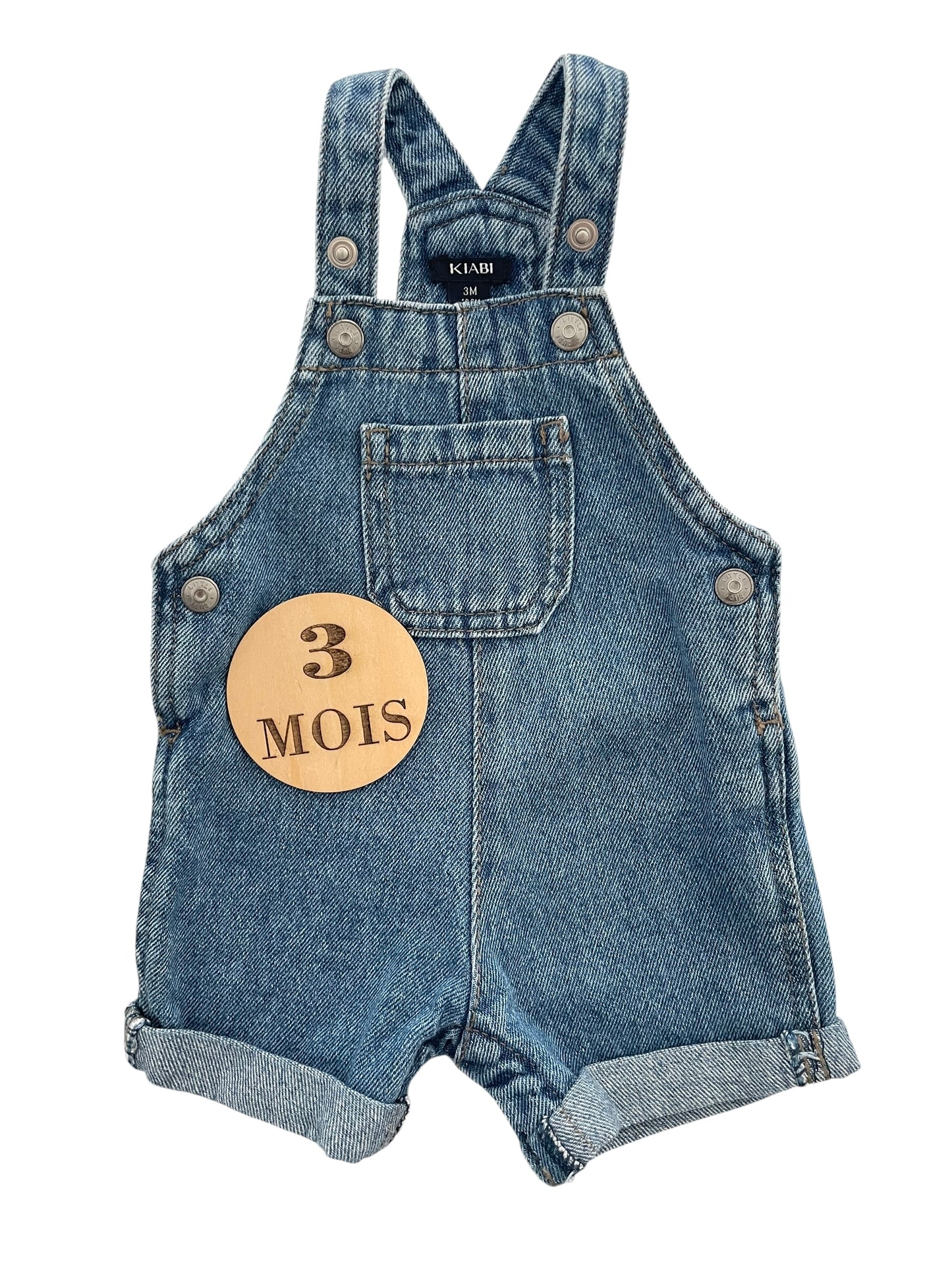 Salopette short en jean, bleue, kiabi