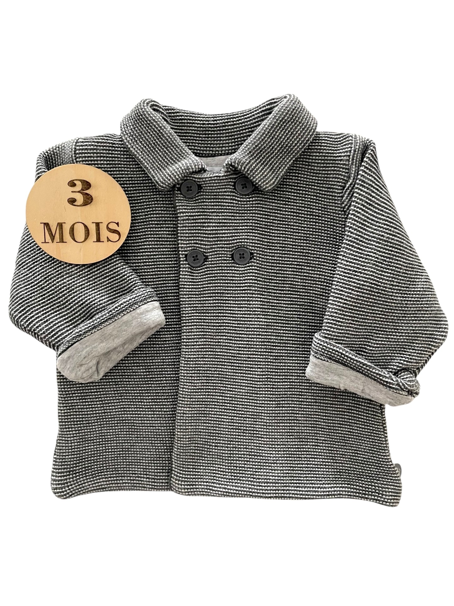 Veste grise, doublée coton, Obaïbi