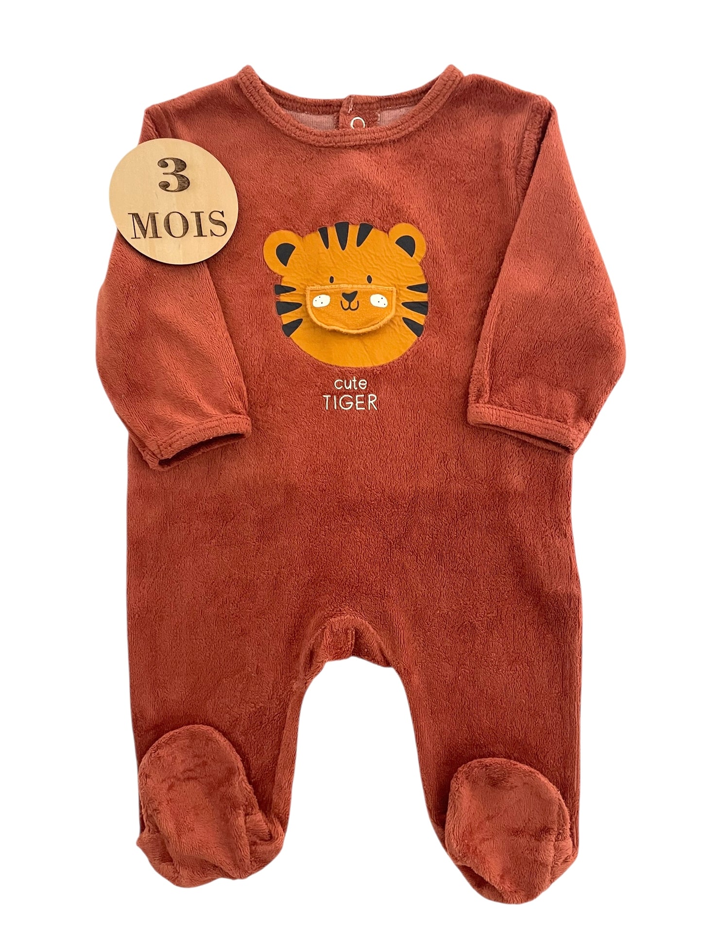 Pyjama velours orangé, Kiabi