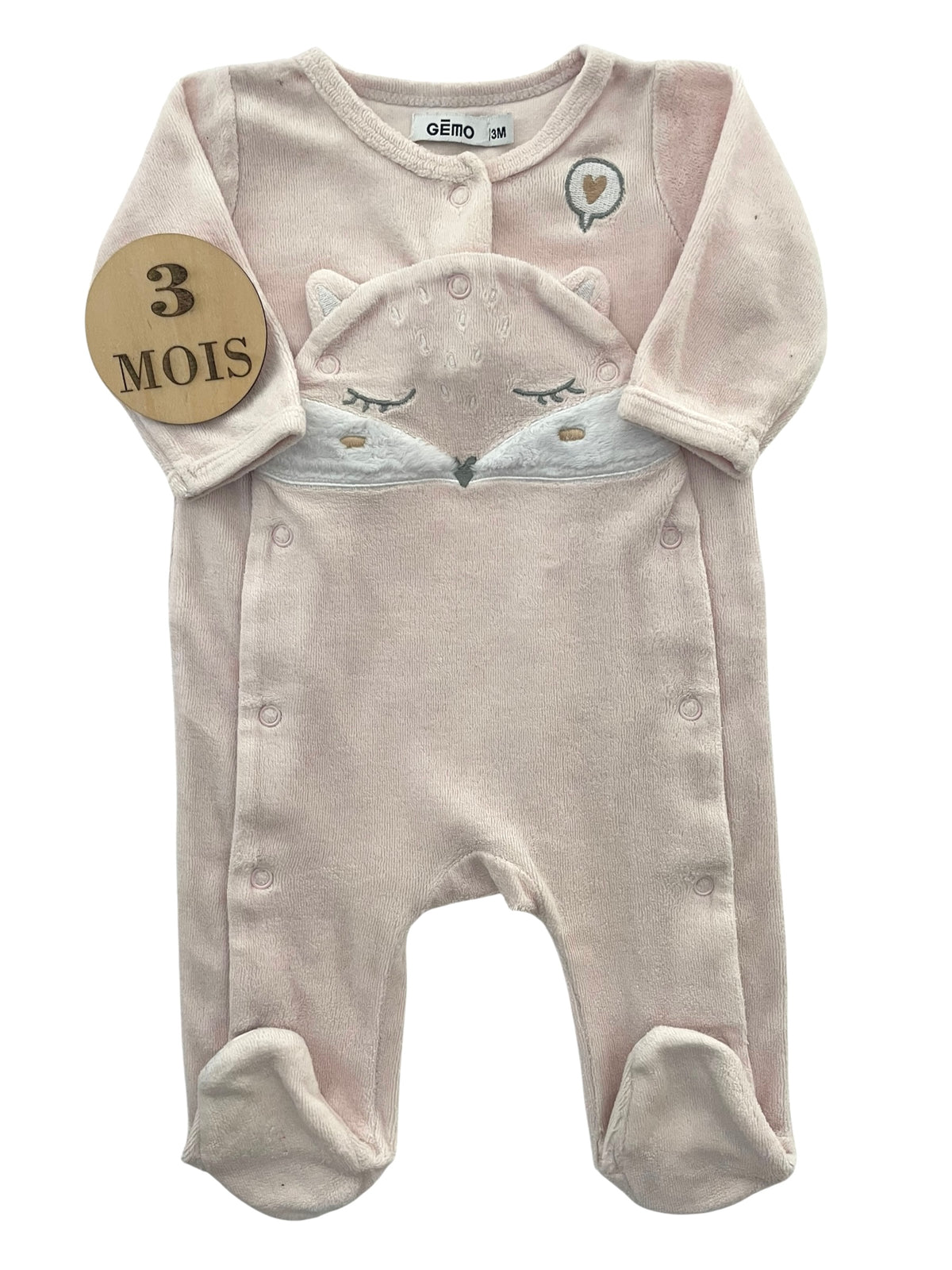 Pyjama velours rose pâle, Gémo