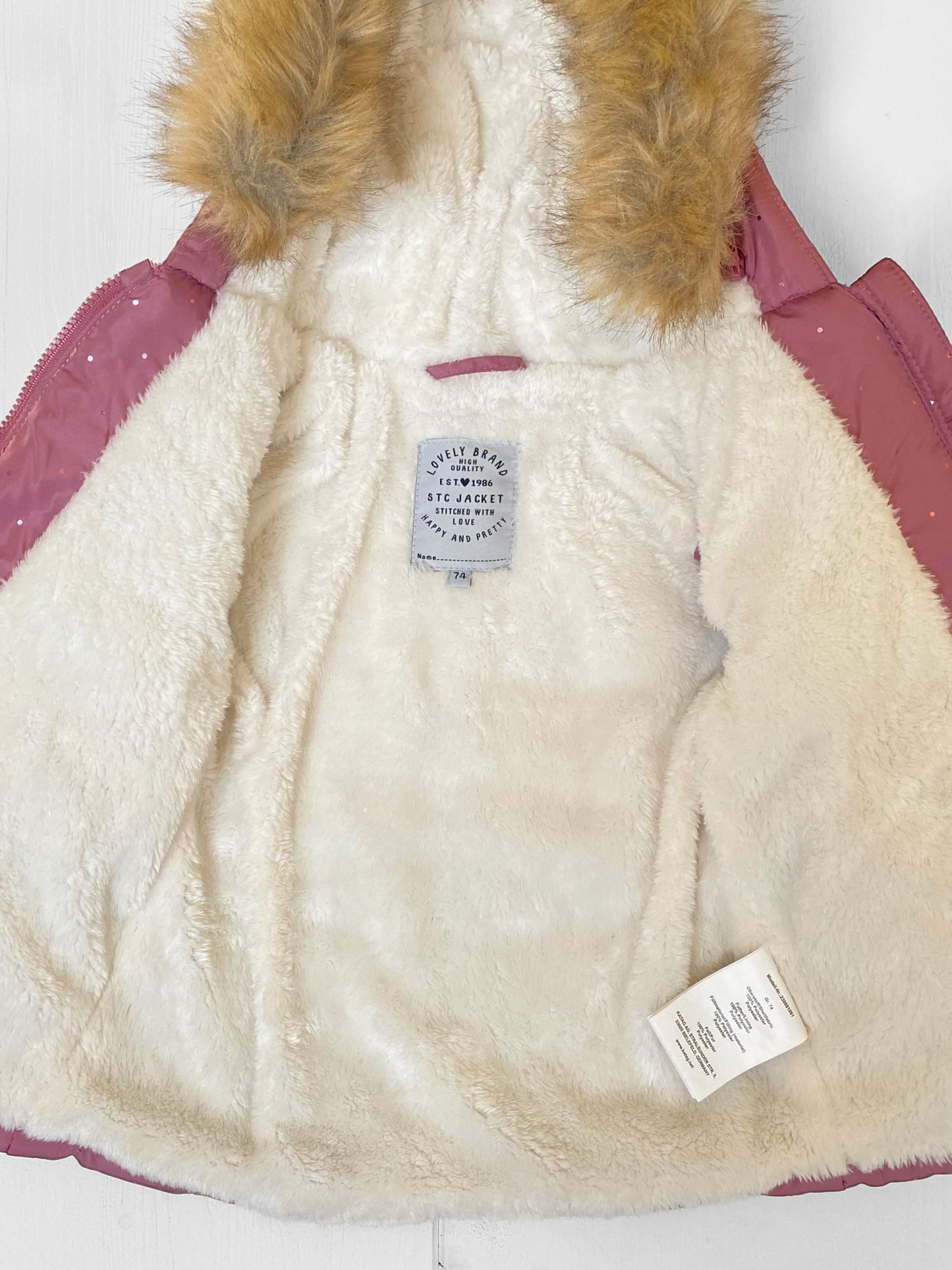Manteau imperméable, doublé polaire, rose, Staccato