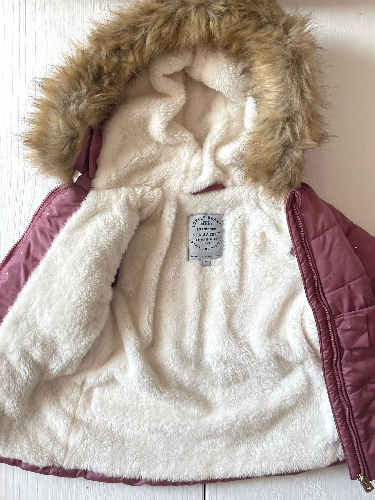 Manteau imperméable, doublé polaire, rose, Staccato