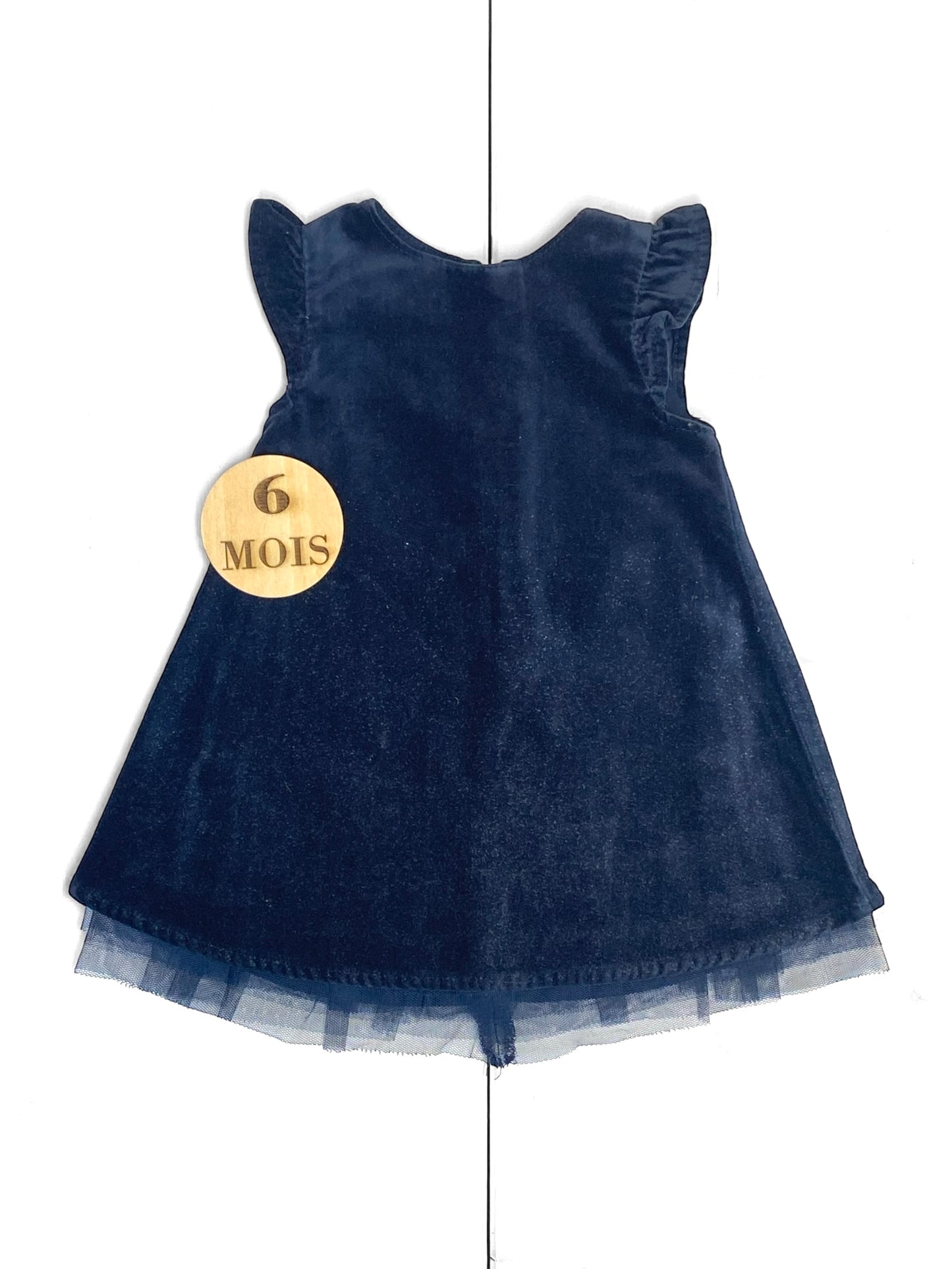 Robe en velours bleu nuit, brillante, Kiabi