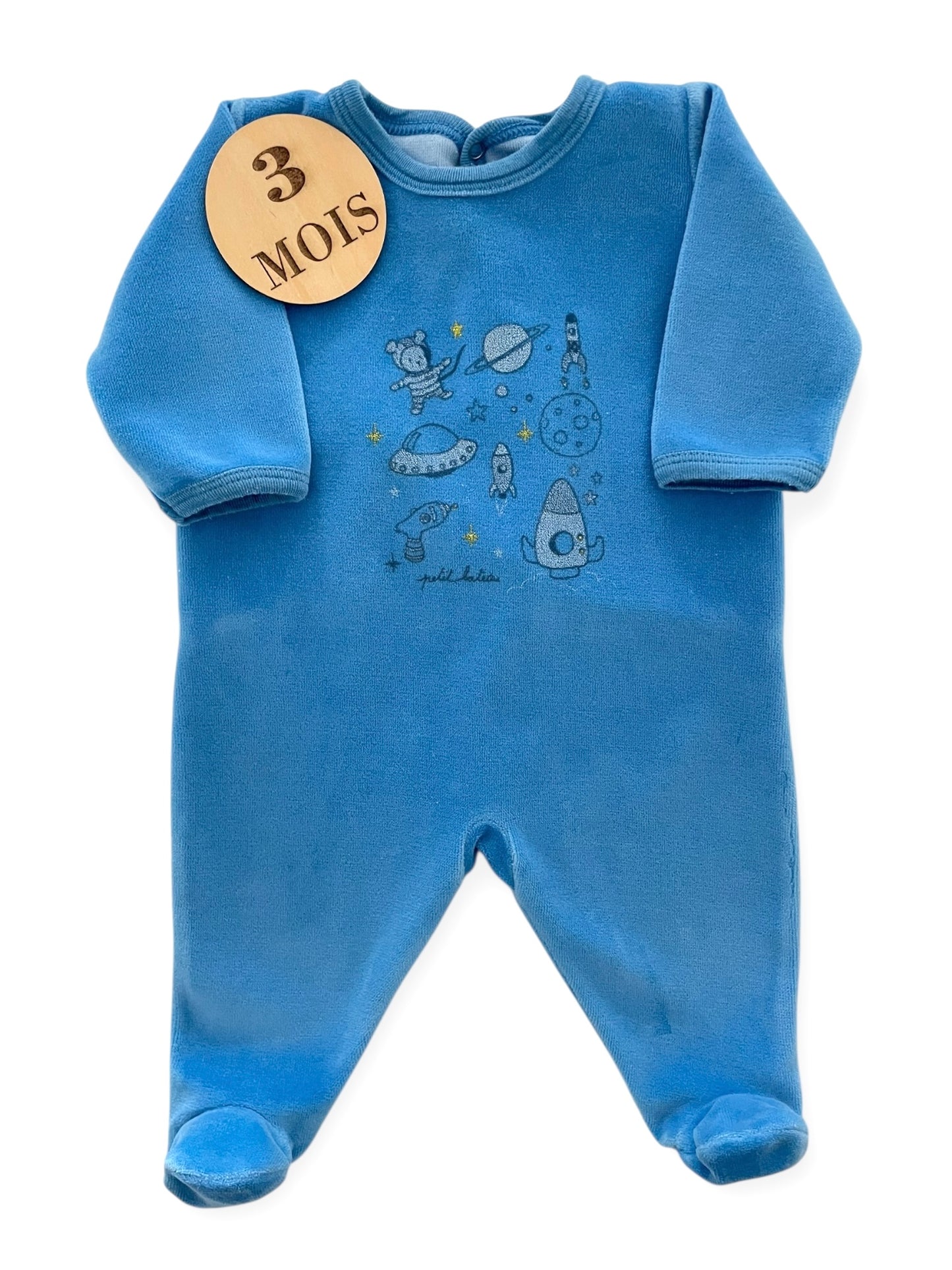 Pyjama velours bleu, Petit Bateau