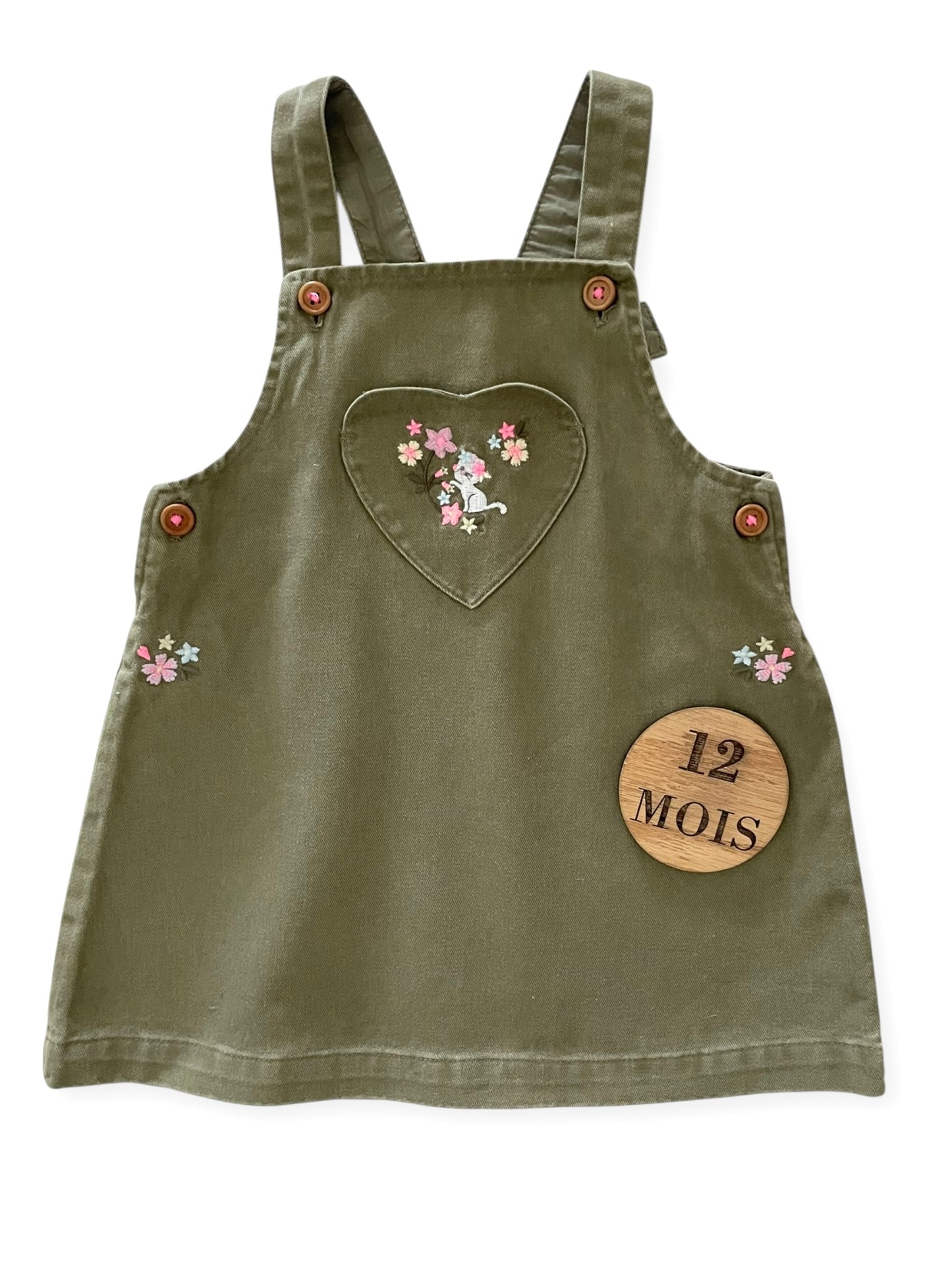 Robe salopette en jean, kaki, Sergent Major