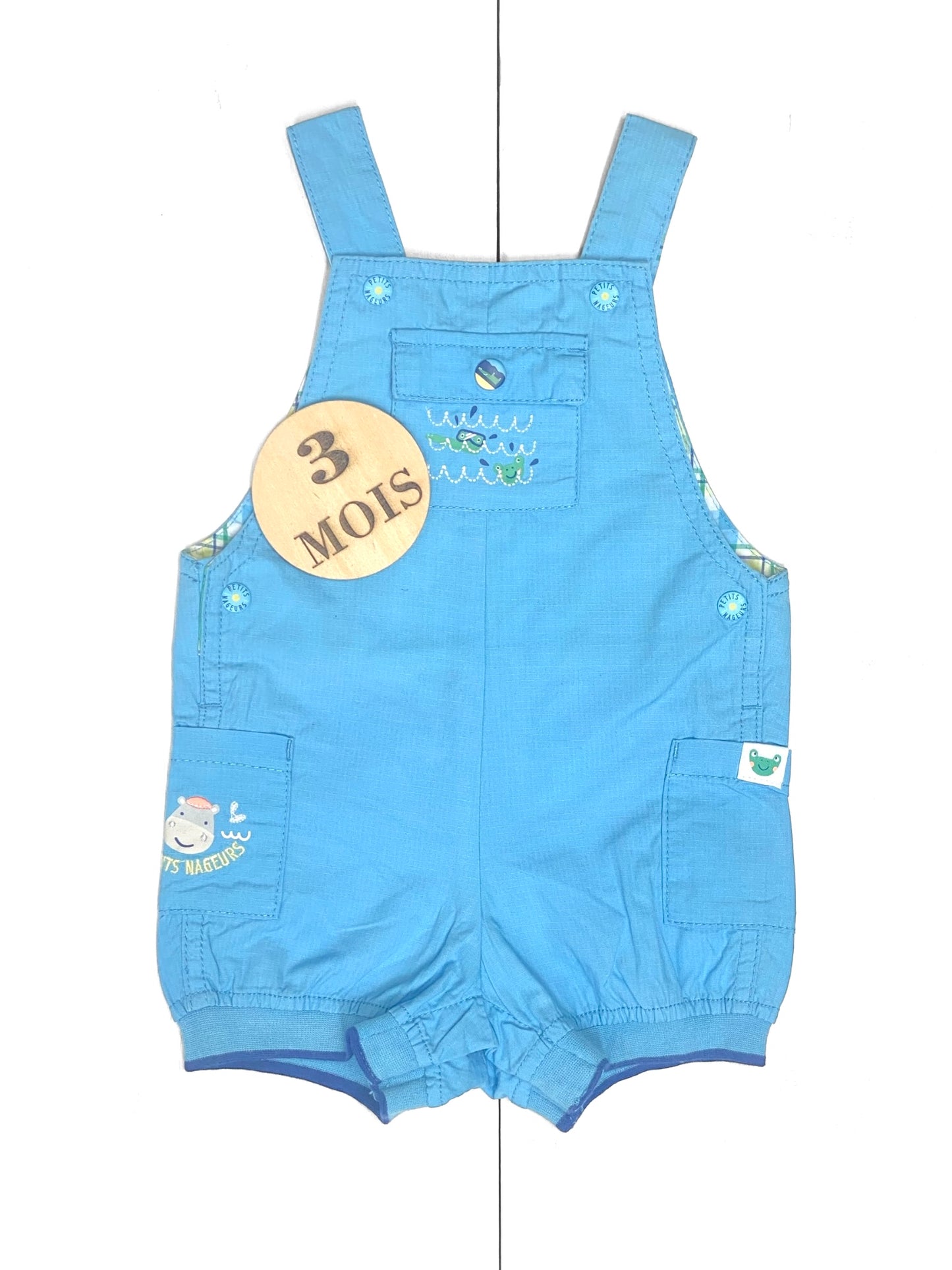 Salopette short, bleue, Sergent Major