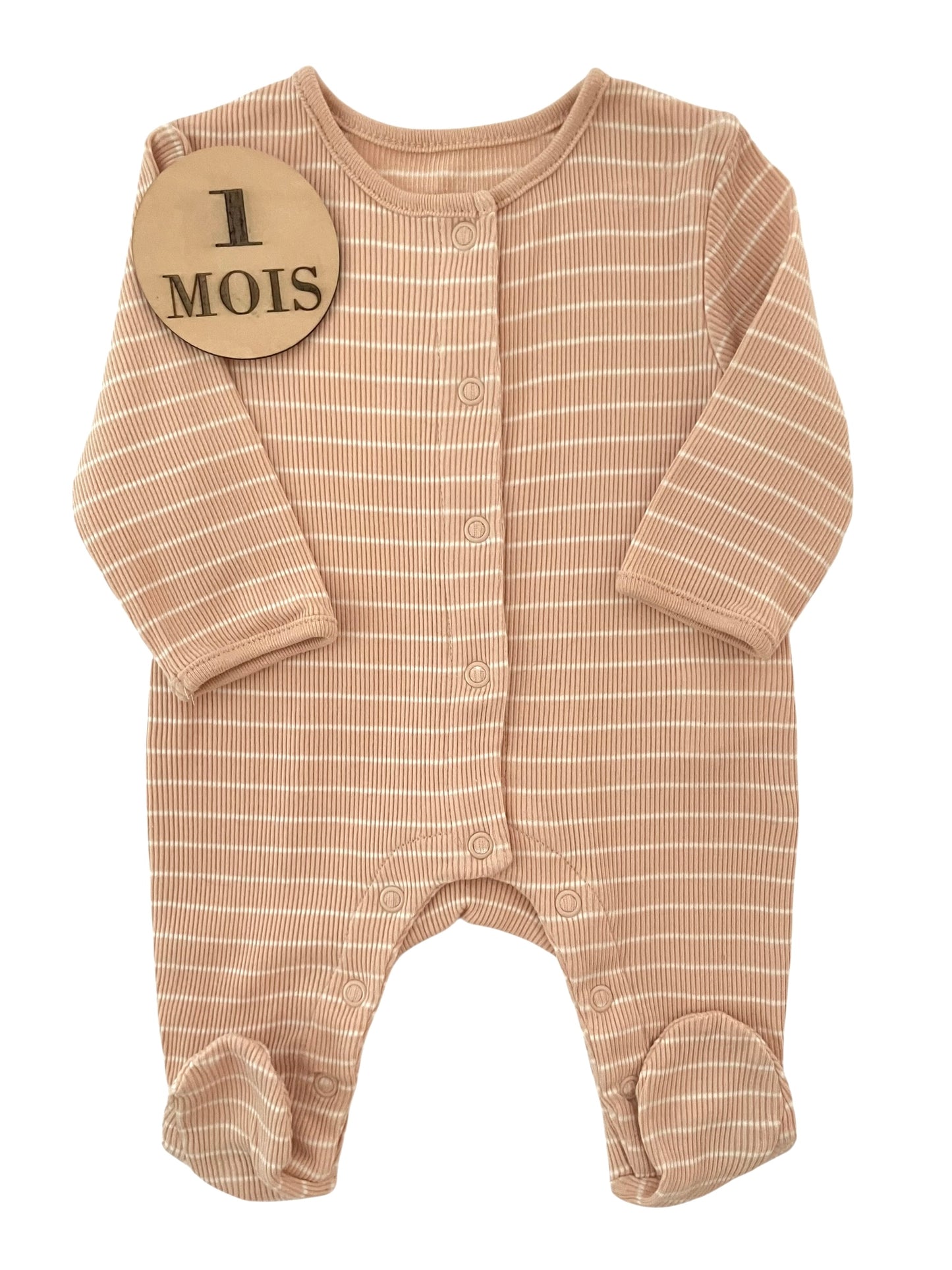 Pyjama côtelé, abricot, Kiabi