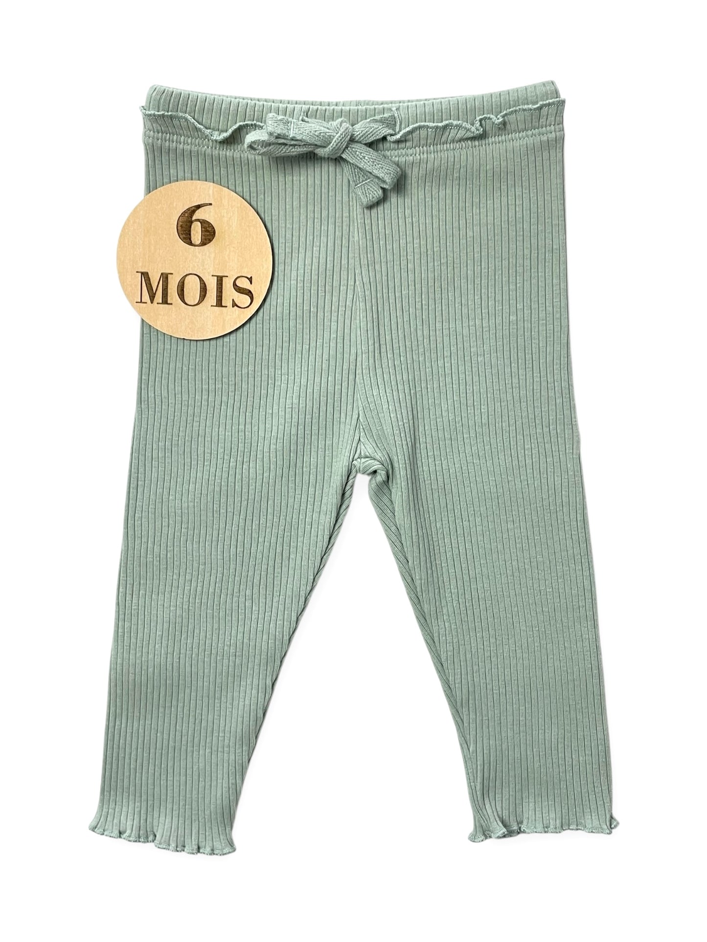 Legging côtelé, vert d’eau, Bout’chou