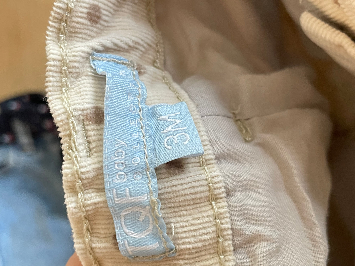 Pantalon velours écru, doublé, TQF