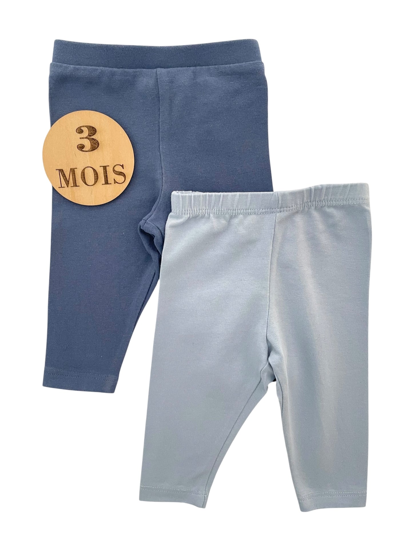 Lot 2 leggings bleus, unis, TAO