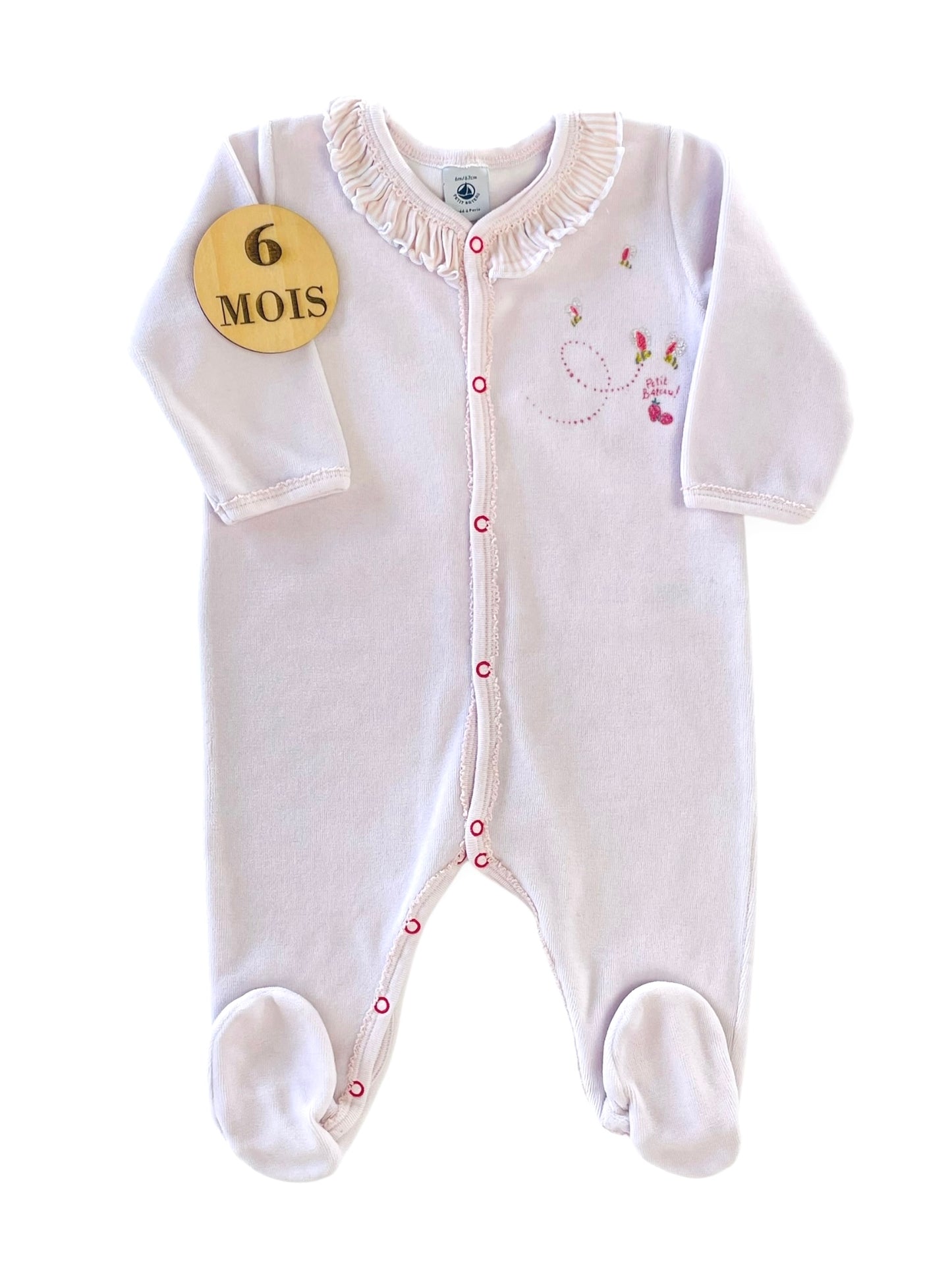 Pyjama velours rose pâle, Petit Bateau