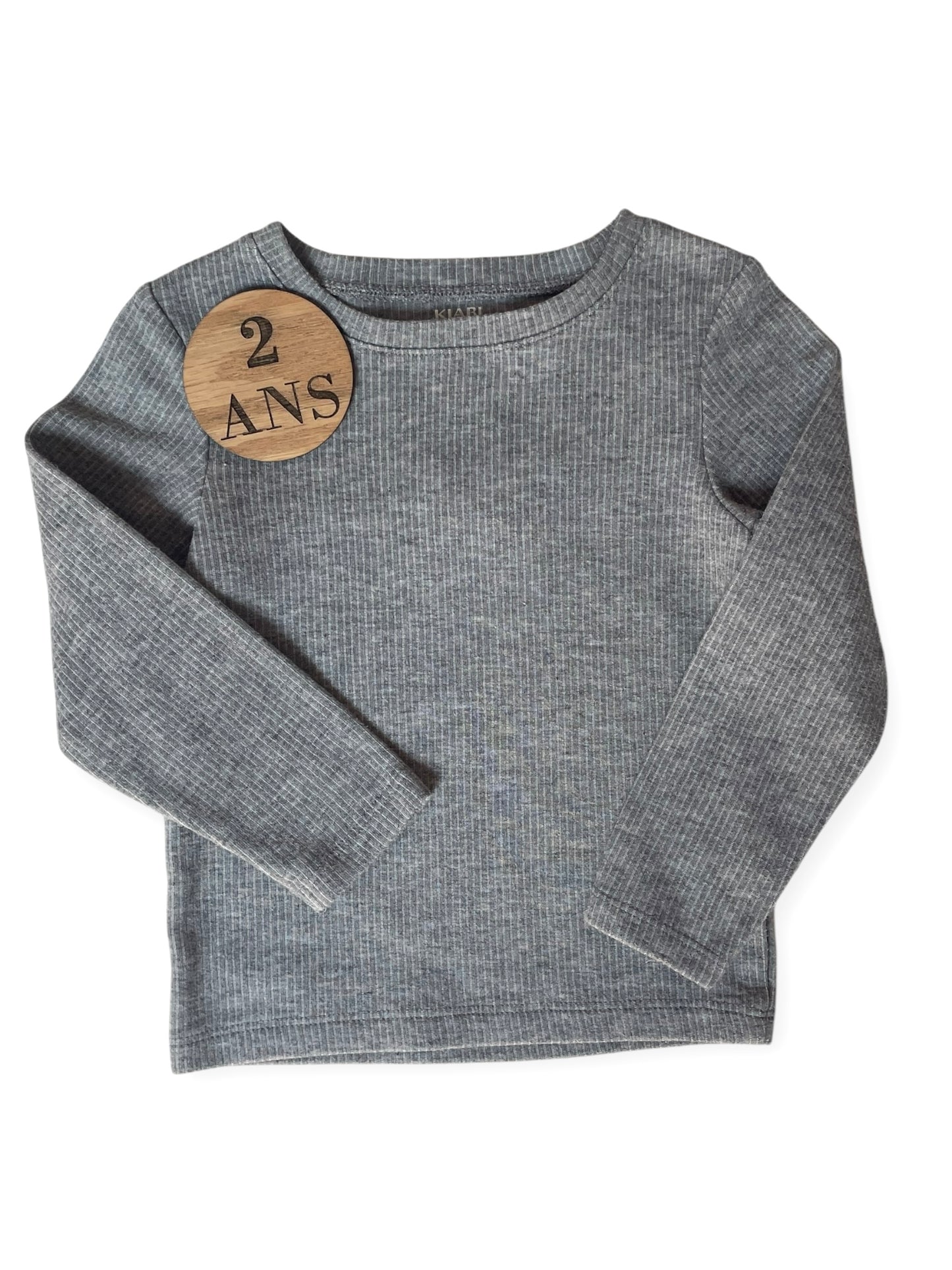 T-shirt en coton épais, gris, Kiabi