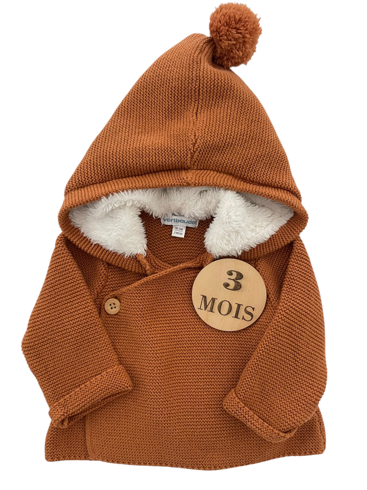 Manteau en mailles, camel, Vertbaudet