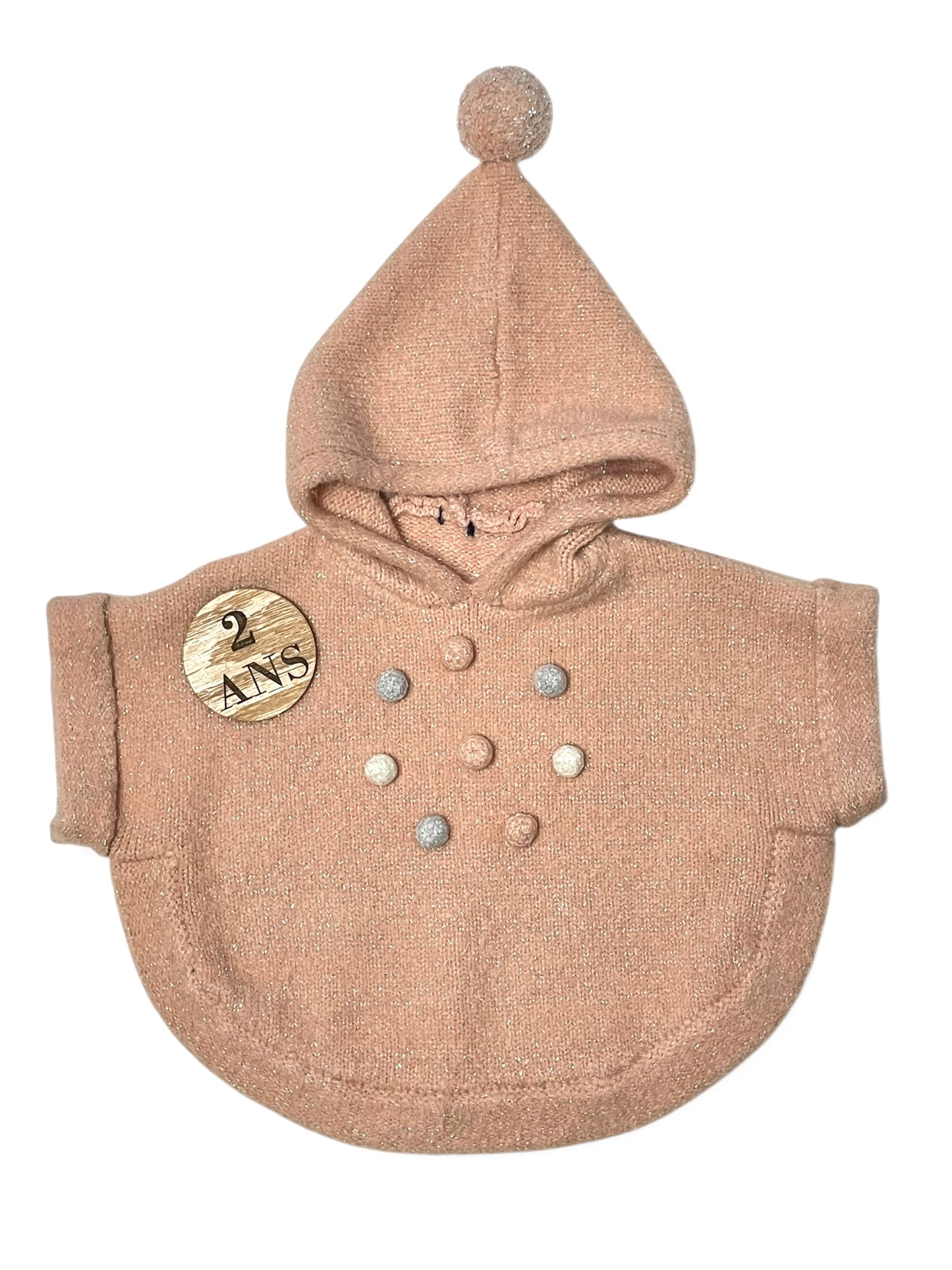 Poncho à capuche, brillant