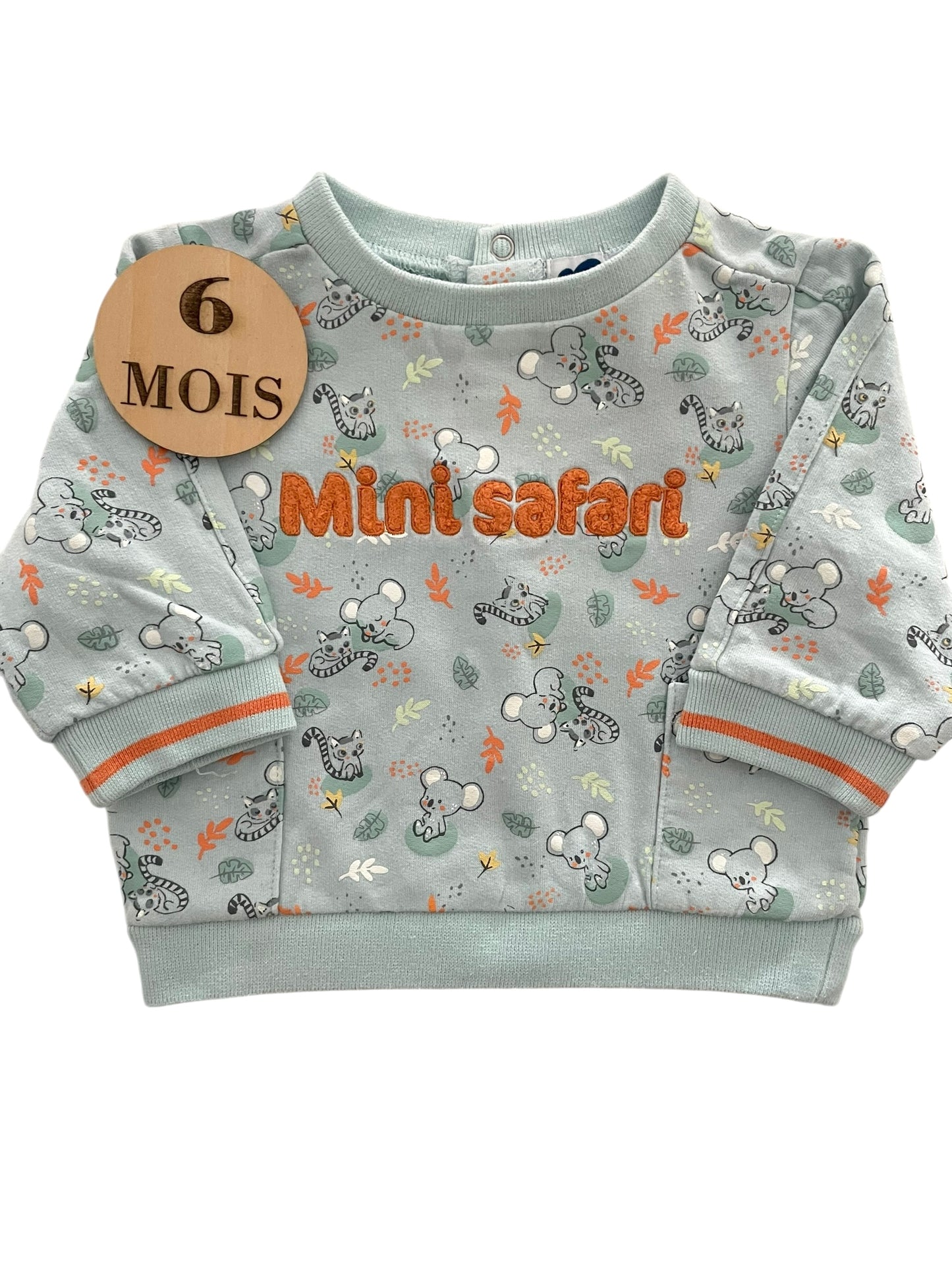 Sweat bleu-ciel, animaux, Mots d’enfants