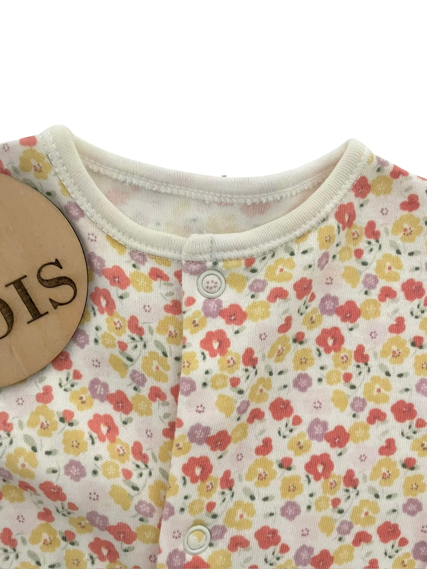 Pyjama coton, rose et jaune, fleuri