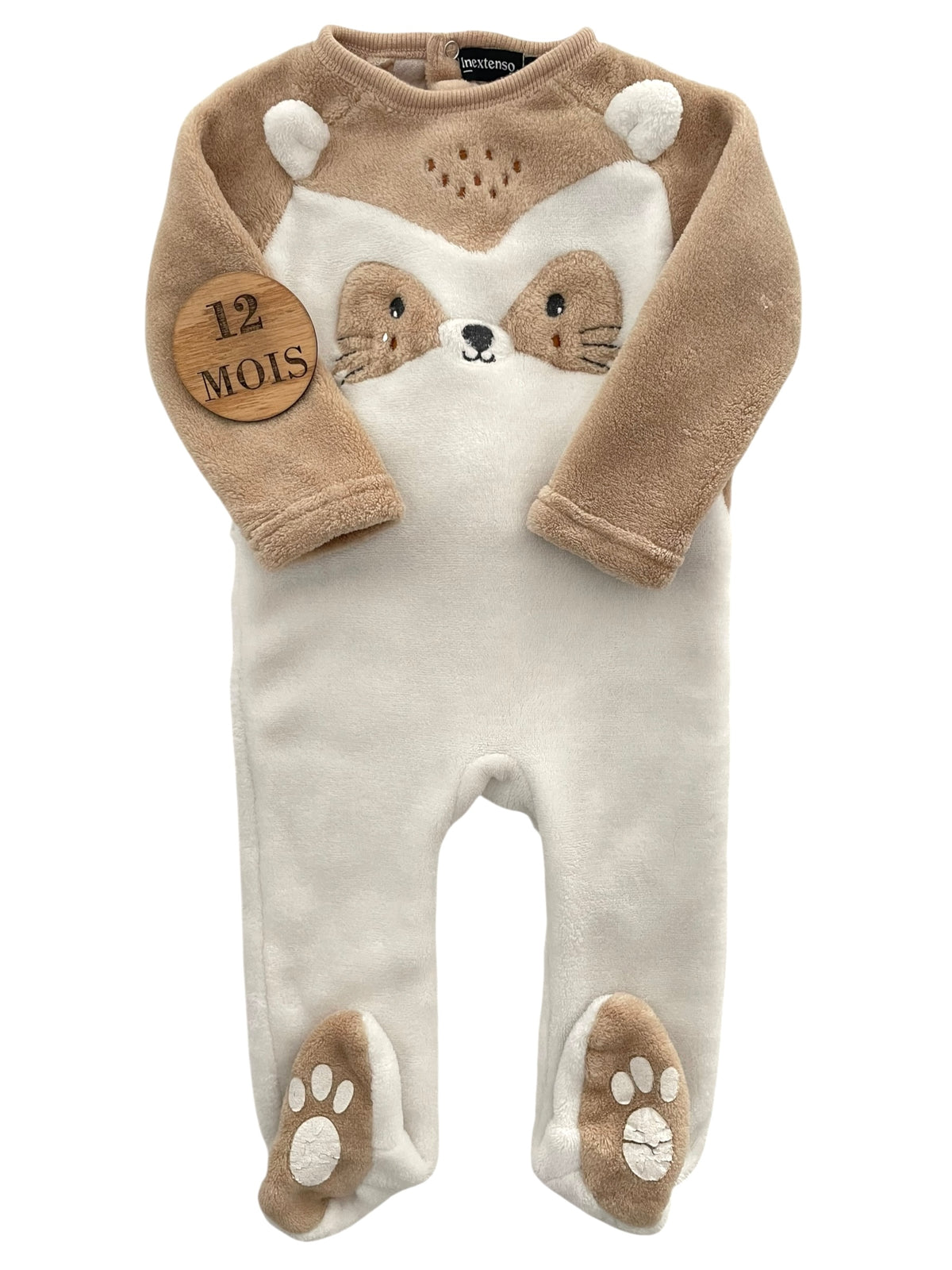 Pyjama polaire, beige et blanc, In extenso
