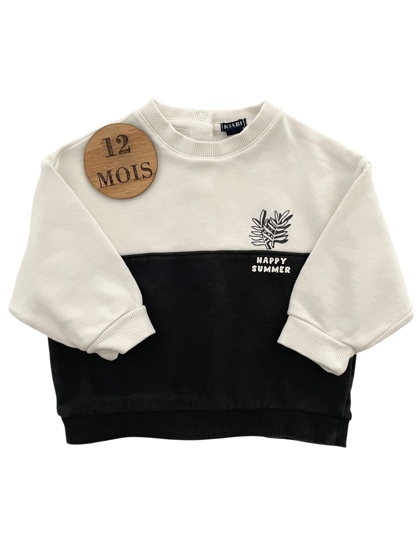 Sweat noir et blanc, Kiabi