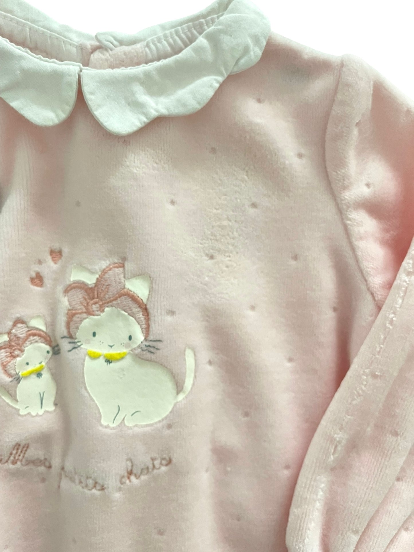 Pyjama velours à col, rose, Sergent Major