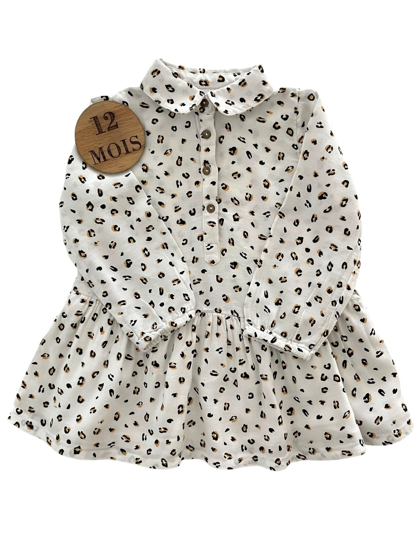 Robe blanche motifs panthère, Grain de blé