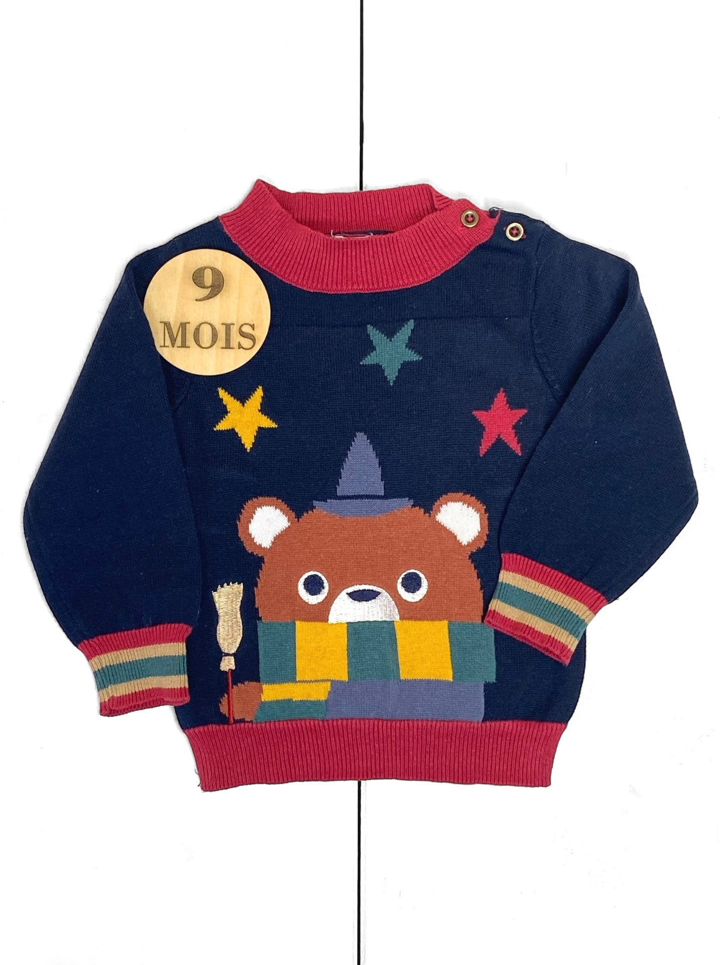 Pull fin, bleu-marine, Mots d’enfants