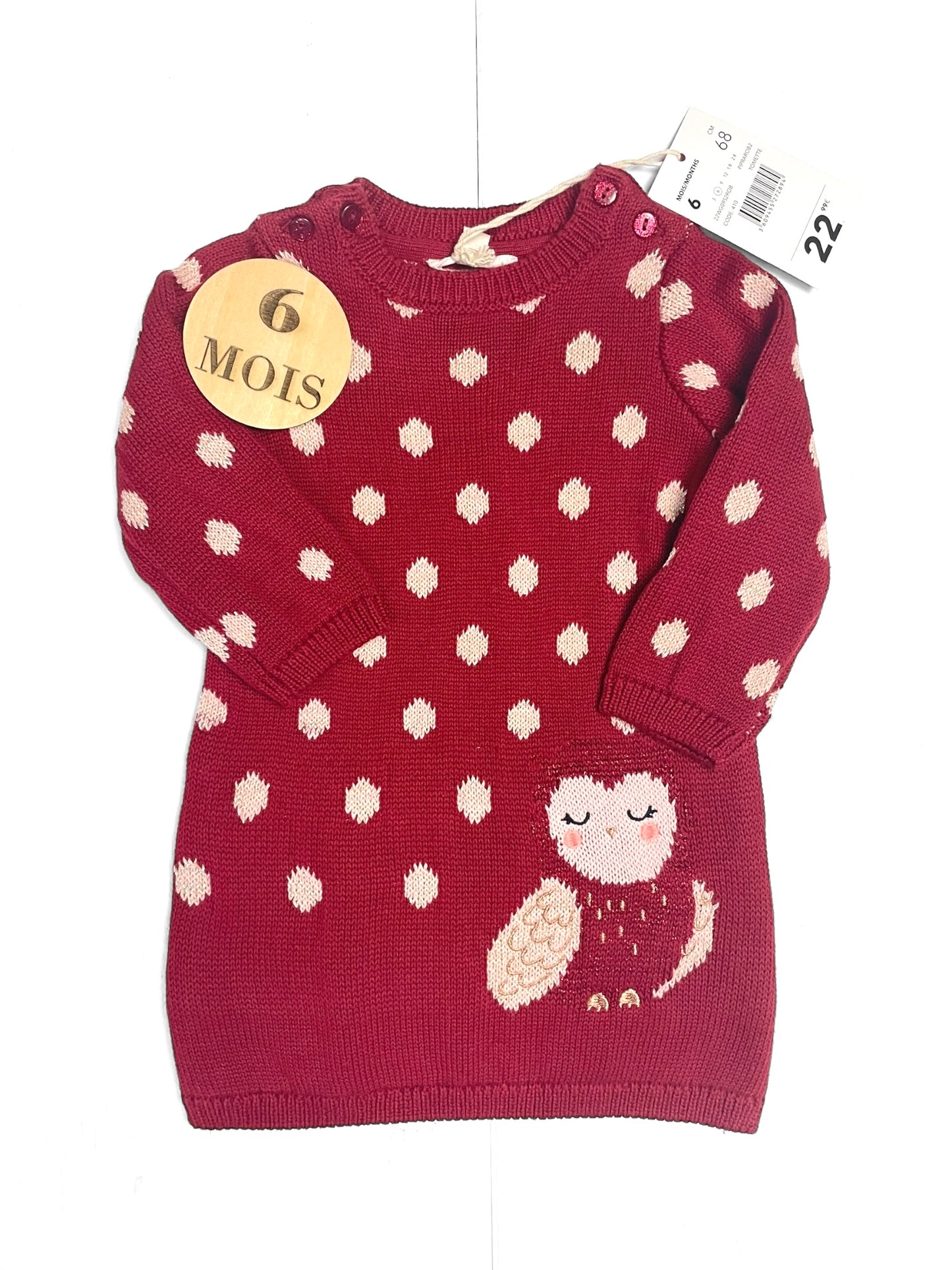 Robe pull épaisse, bordeaux, DPAM