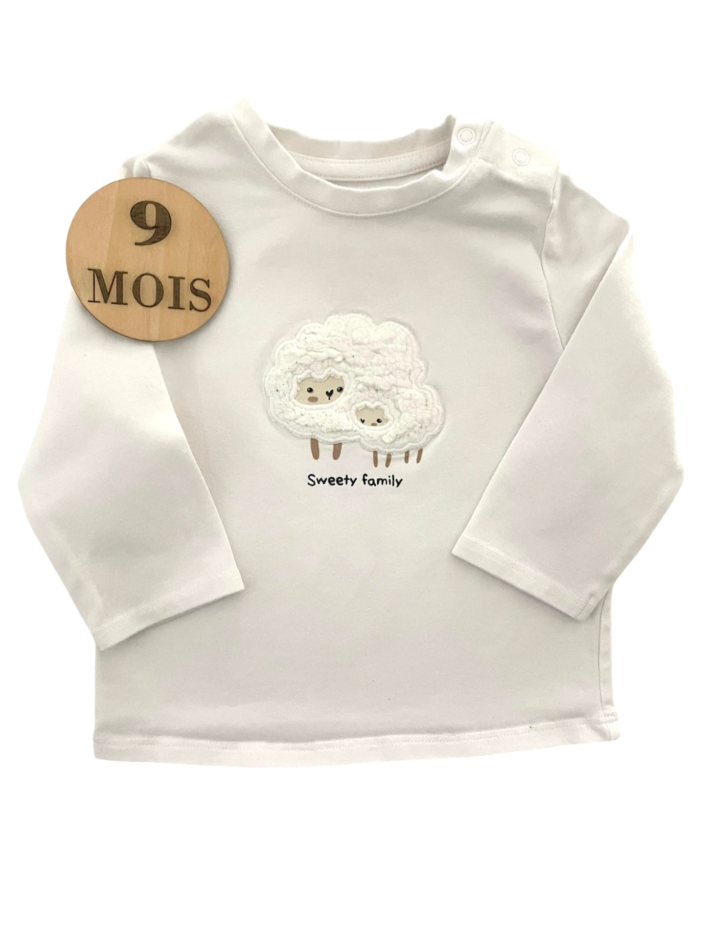 Tee-shirt écru, mouton, Kiabi