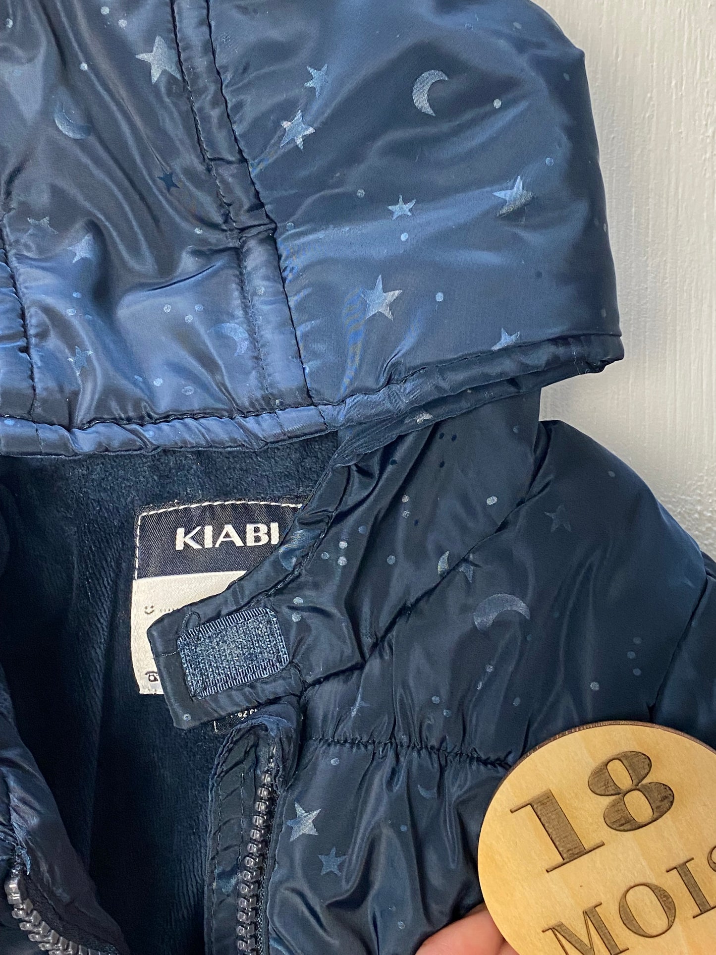 Doudoune bleu-marine, doublée polaire, Kiabi