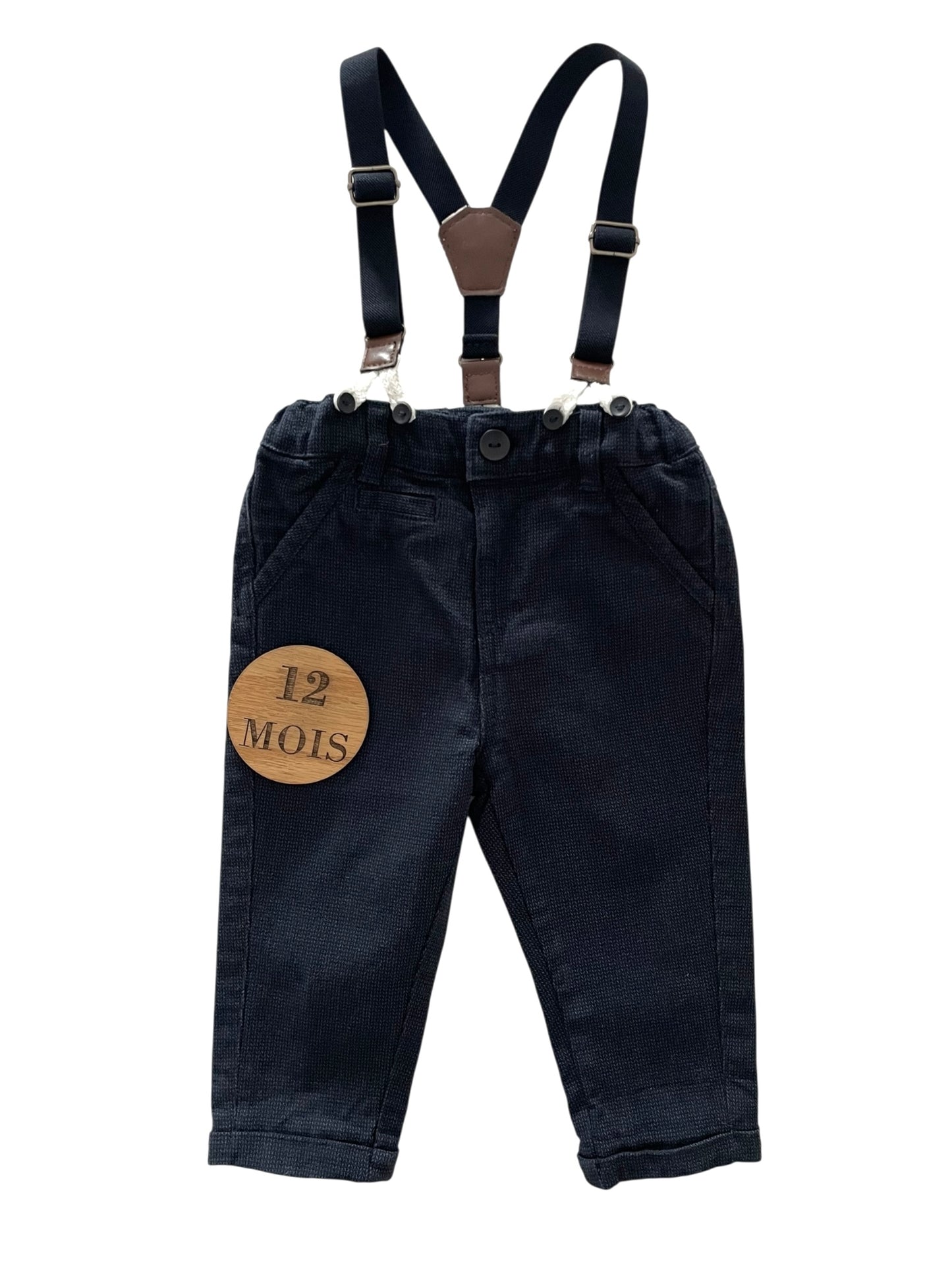 Pantalon foncé à bretelles, Kiabi