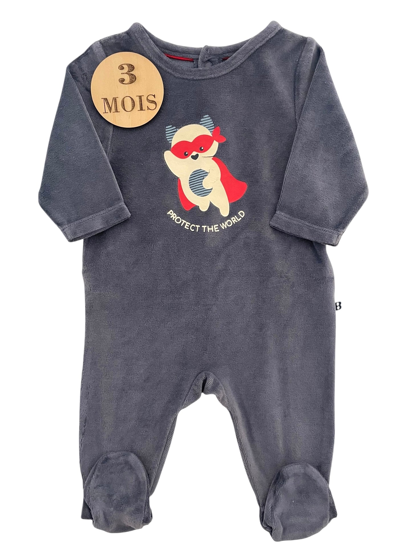 Pyjama velours gris foncé, Obaïbi