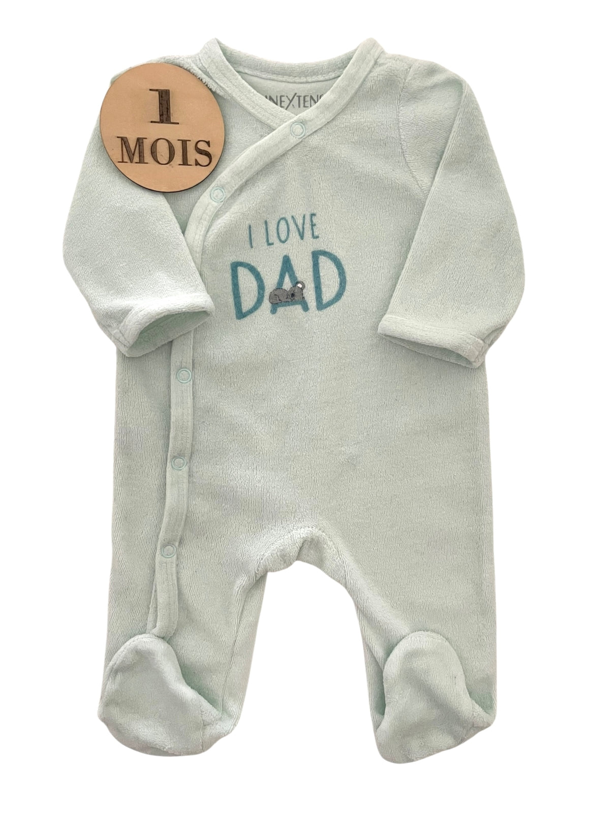 Pyjama velours, bleu ciel, In extenso