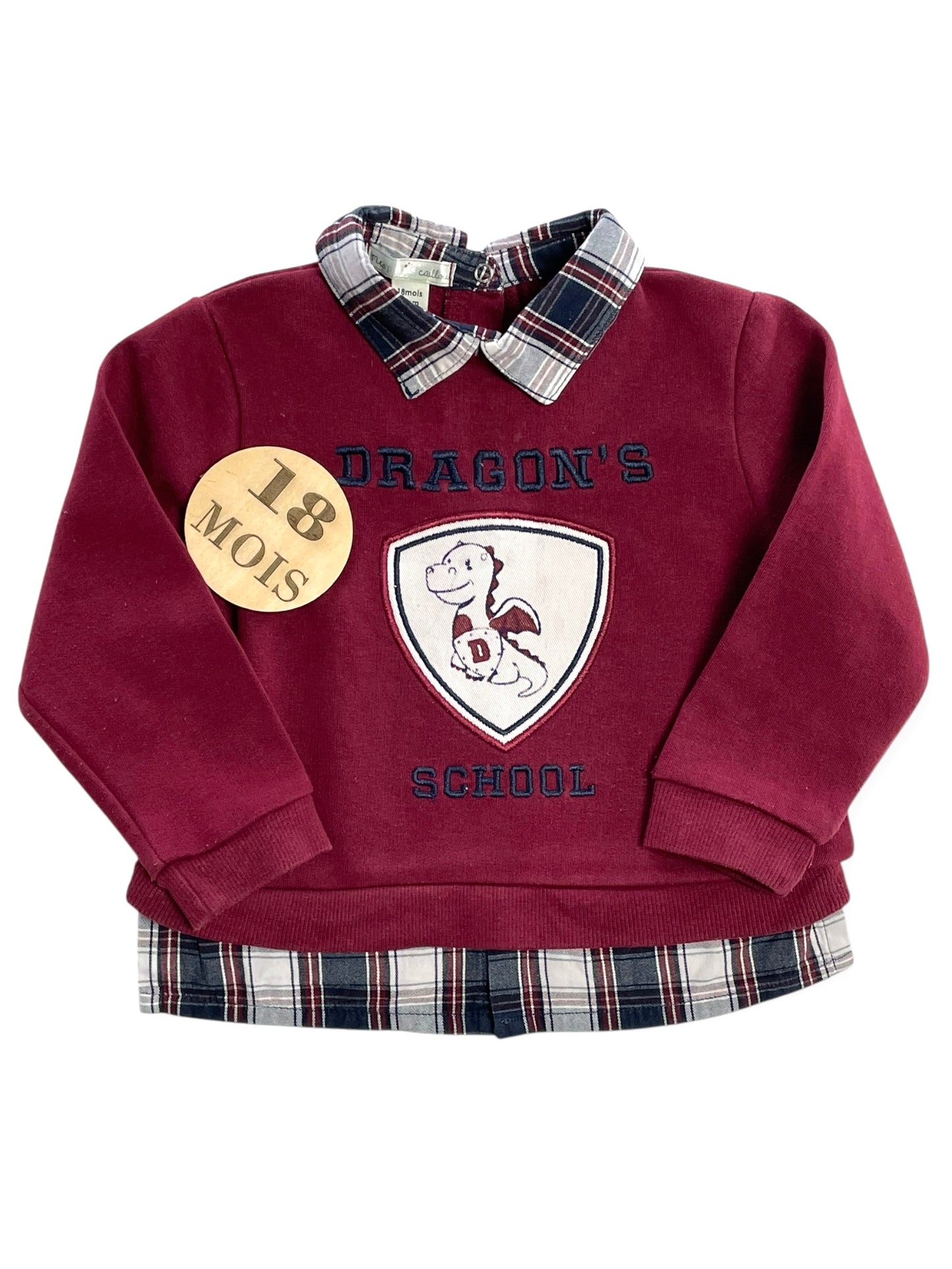 Sweat bordeaux, mes petits cailloux