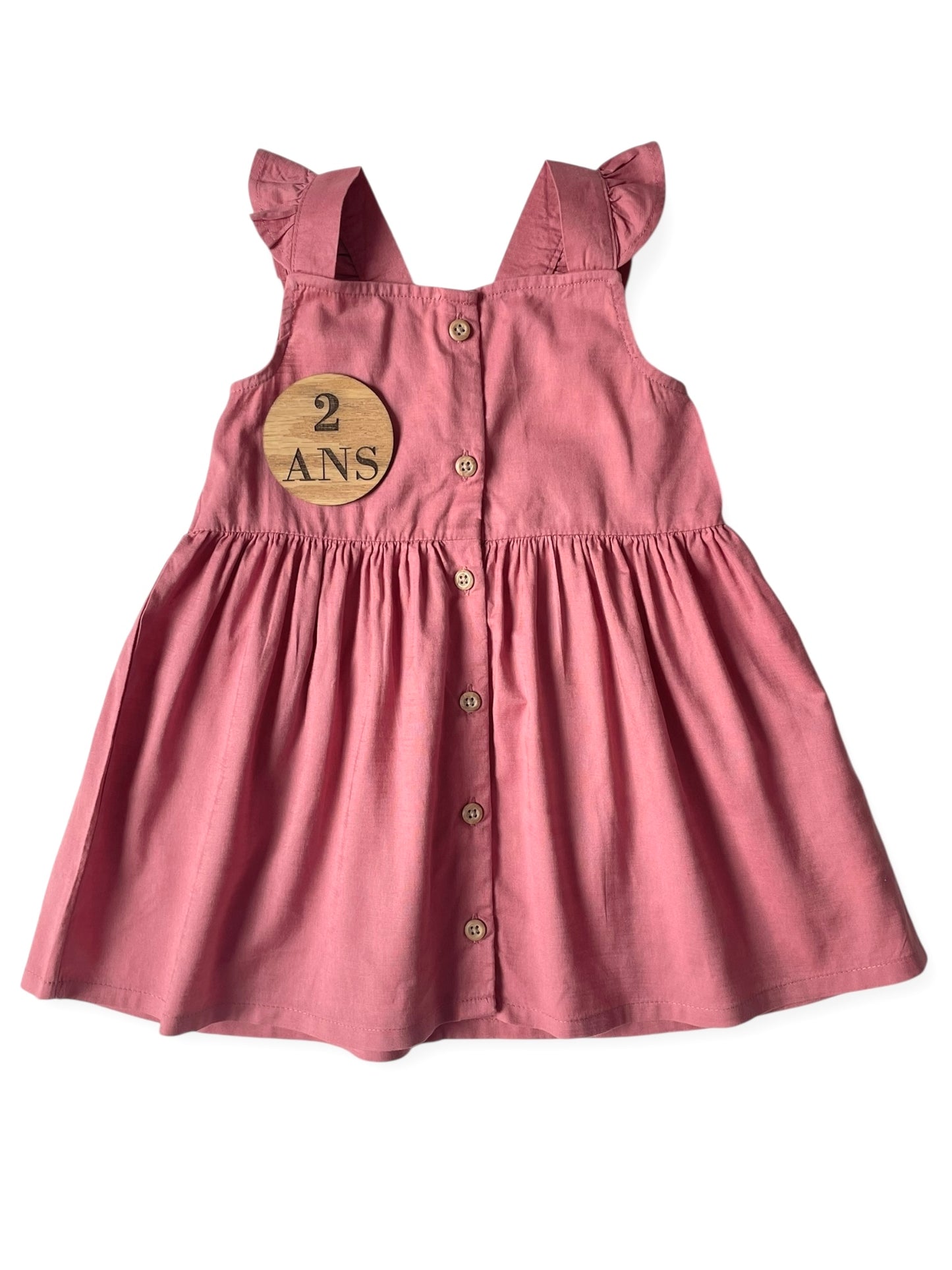 Robe salopette en toile, rose, H&M