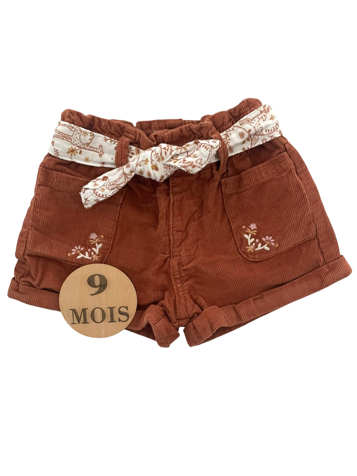 Short velours, marron, Sergent Major