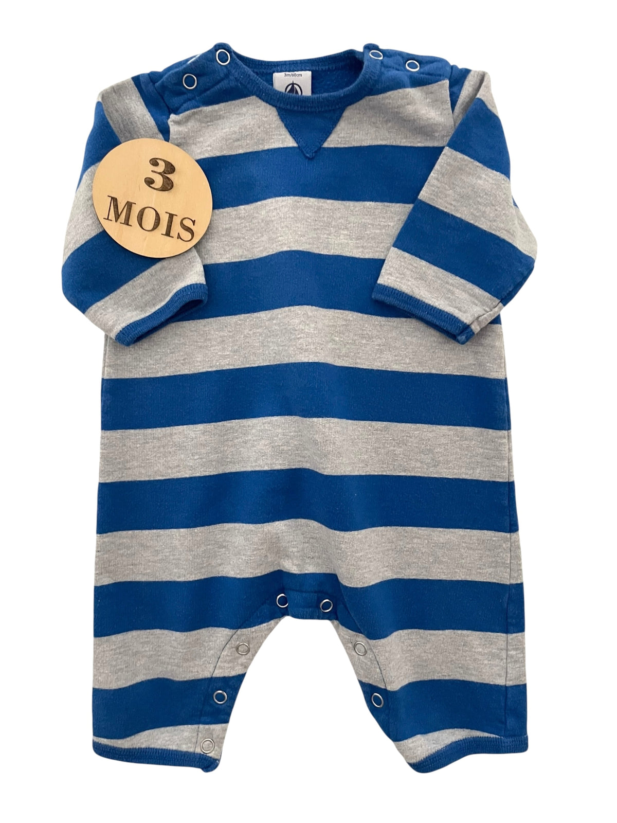 Combipantalon en mailles, rayée bleue, Petit Bateau