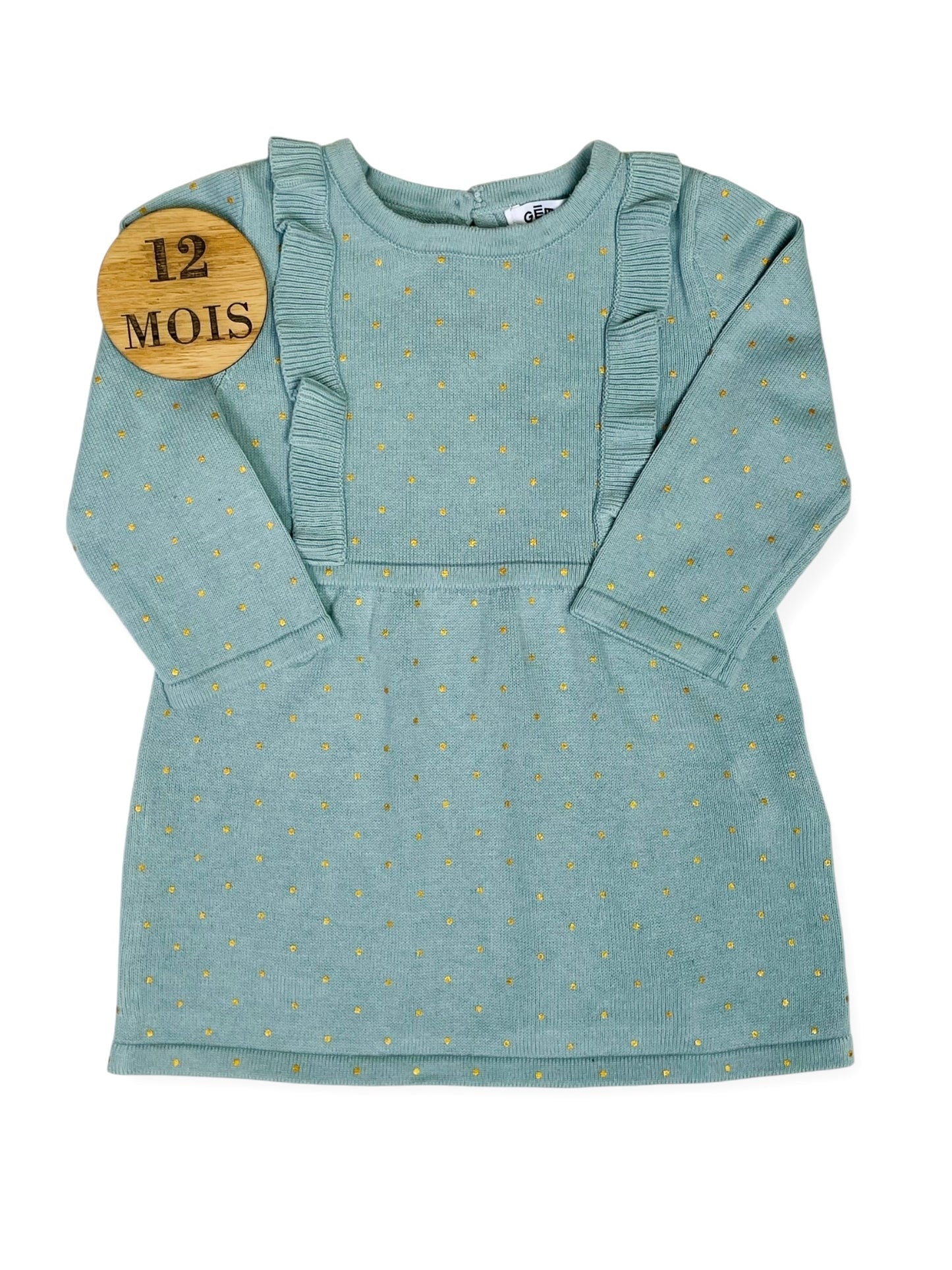 Robe matière pull fin, bleu-vert, Gémo