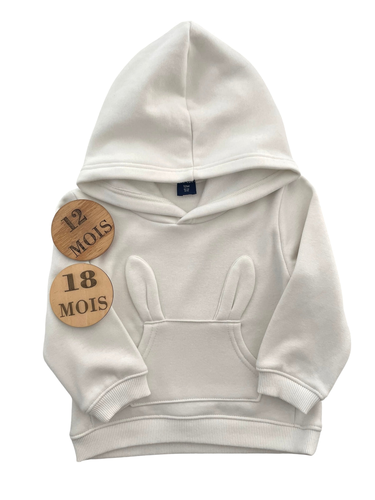 Robe pull / pull long, doublé polaire, blanc, Kiabi