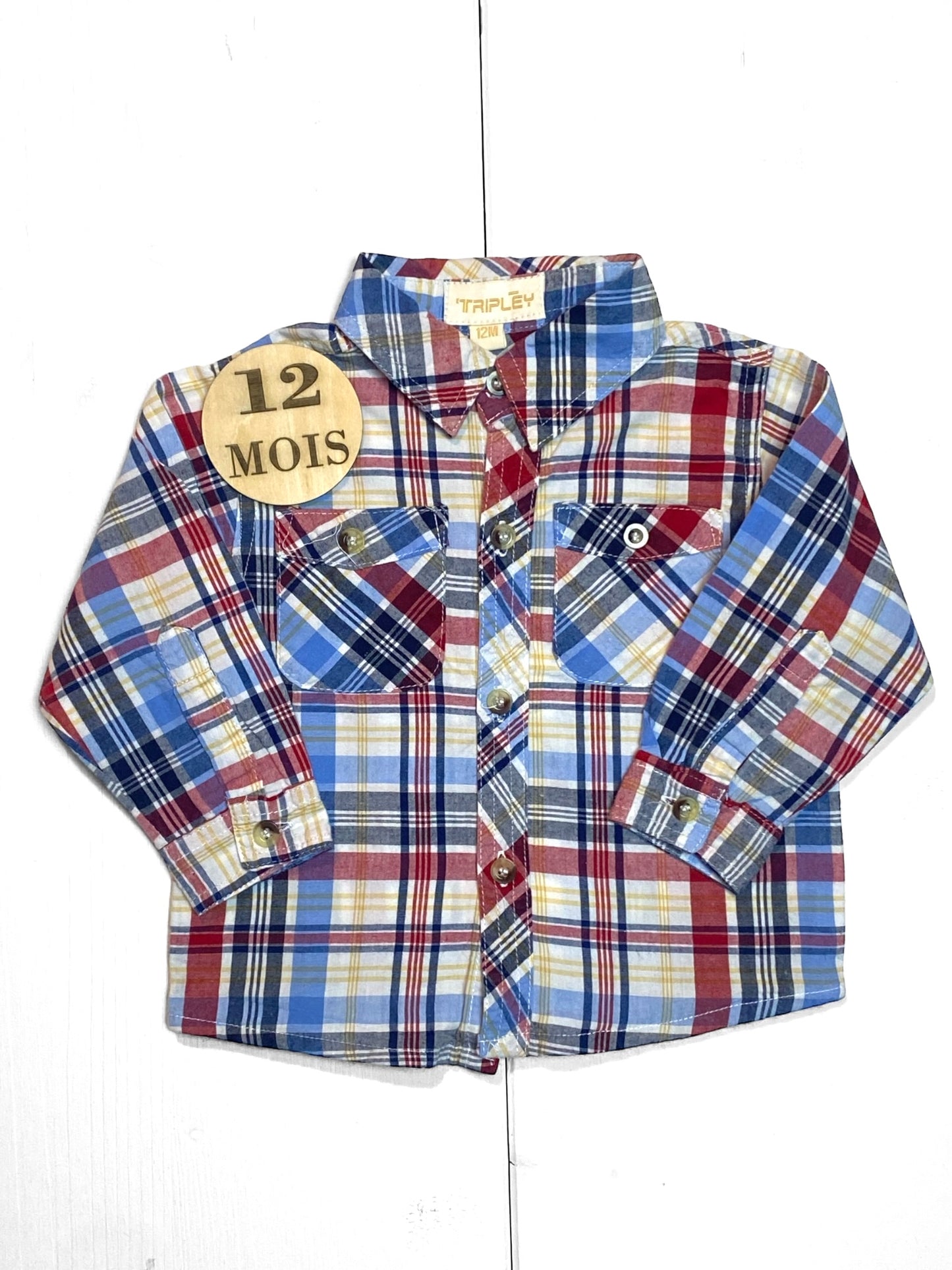 Chemise à carreaux, multicolore, Tripley