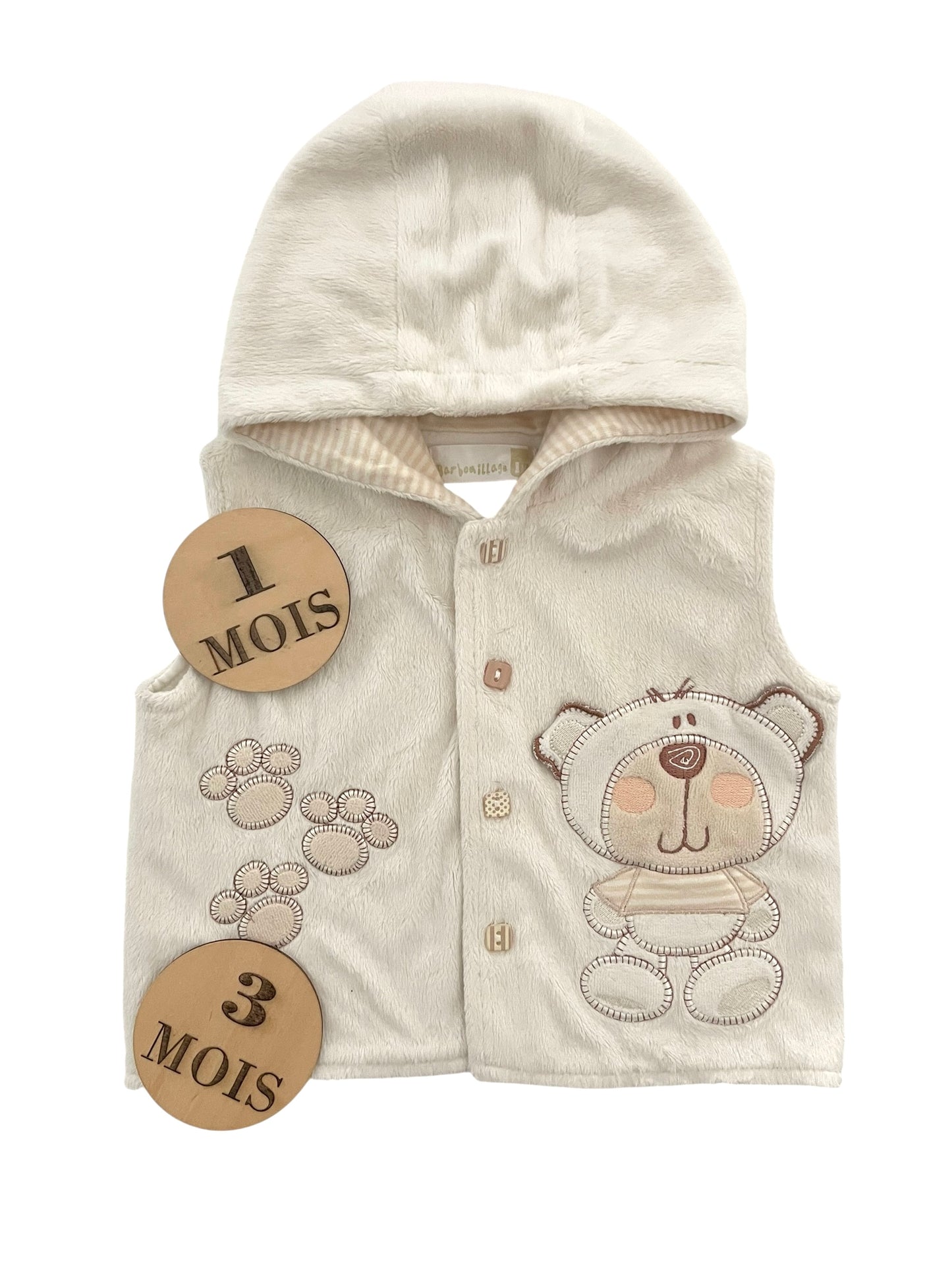 Manteau/ veste velours, sans manche, Barbouillage