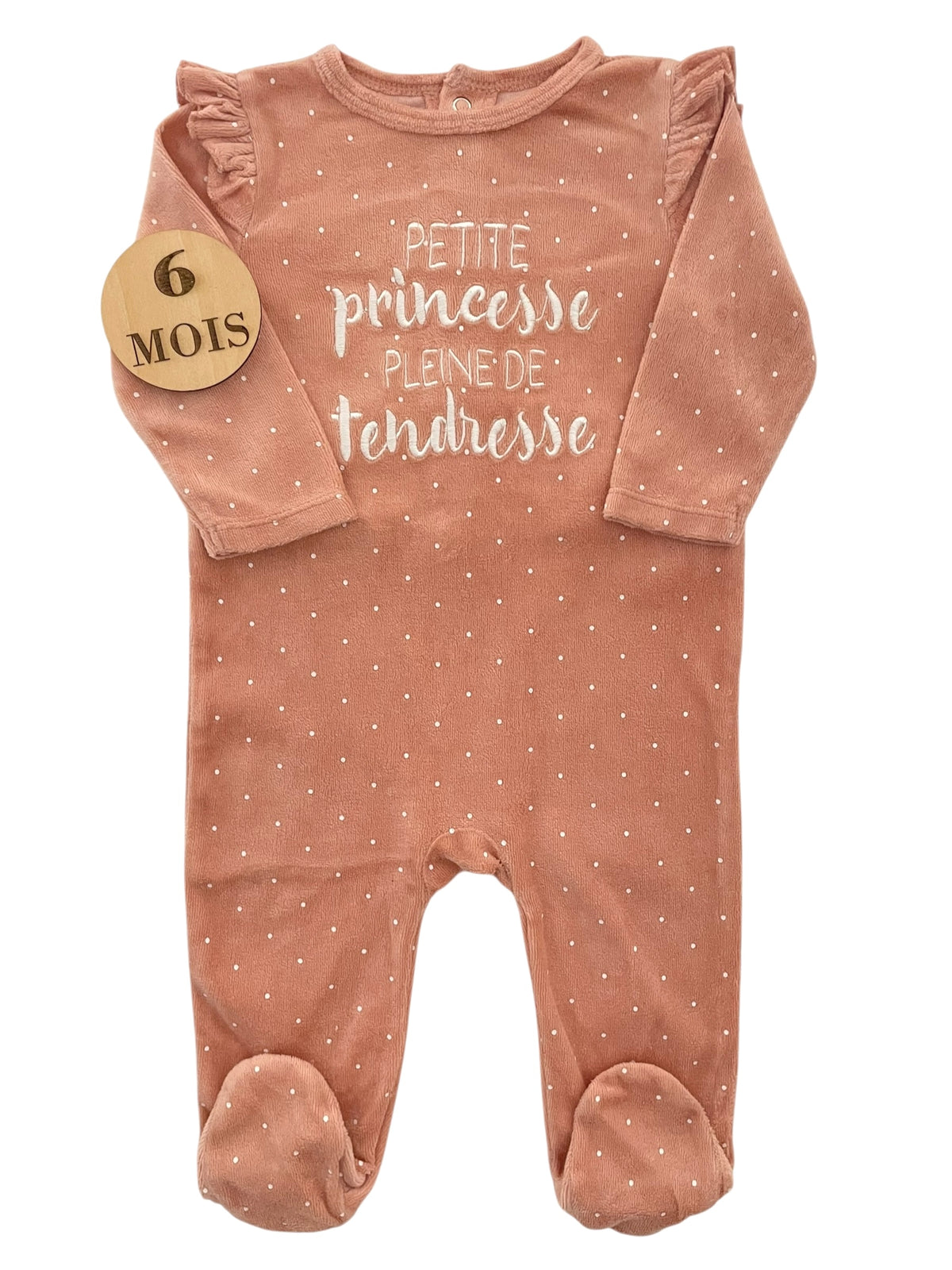Pyjama velours, rose / pêche, Gémo