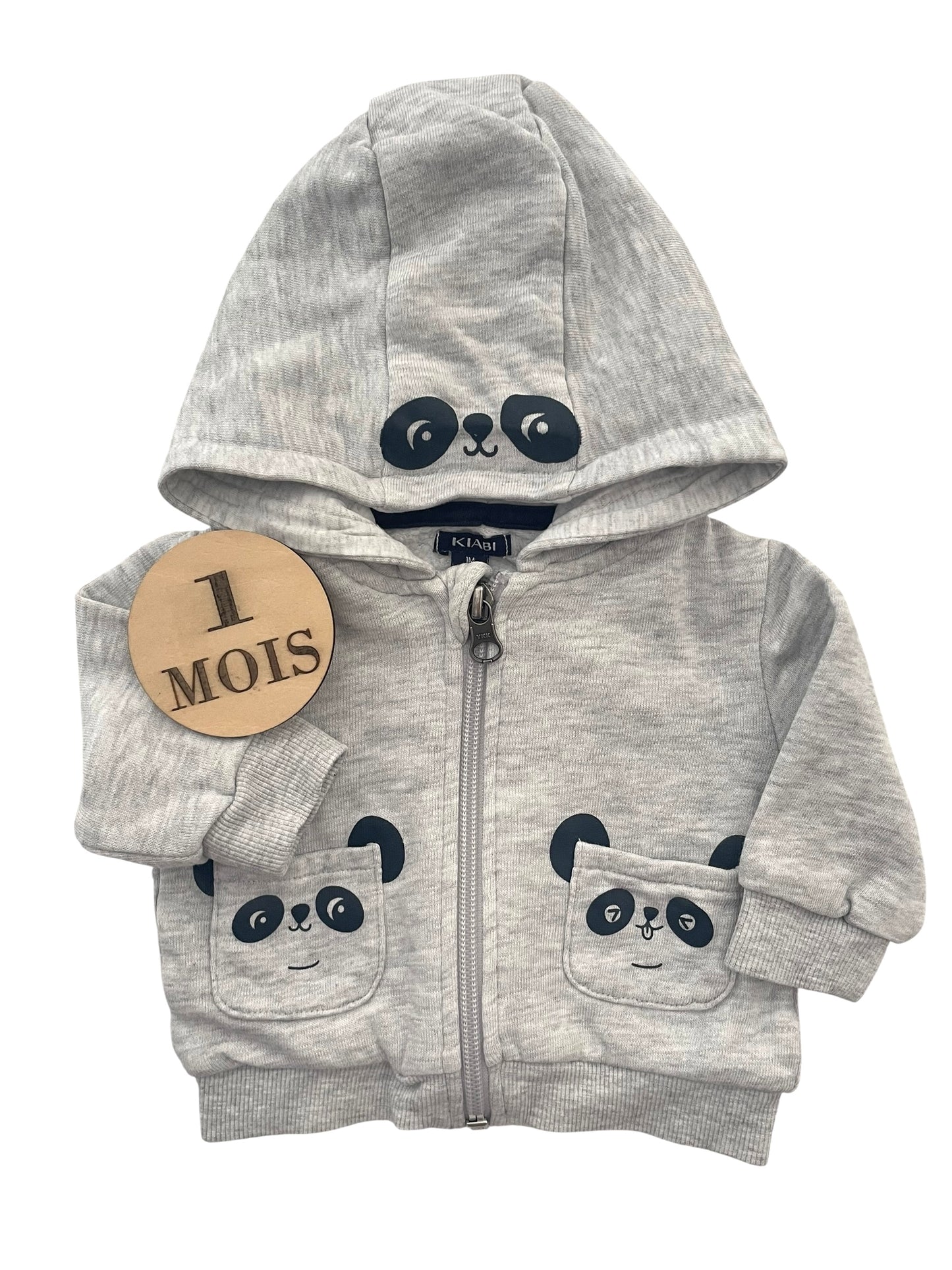Gilet à capuche, gris clair, Kiabi