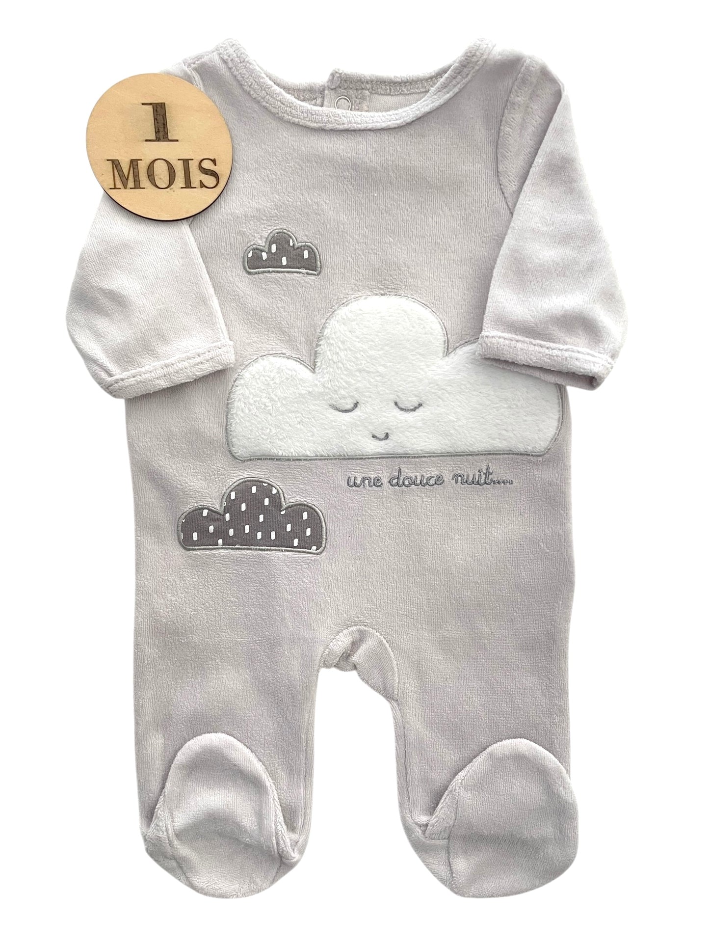 Pyjama velours,gris nuages, Gémo