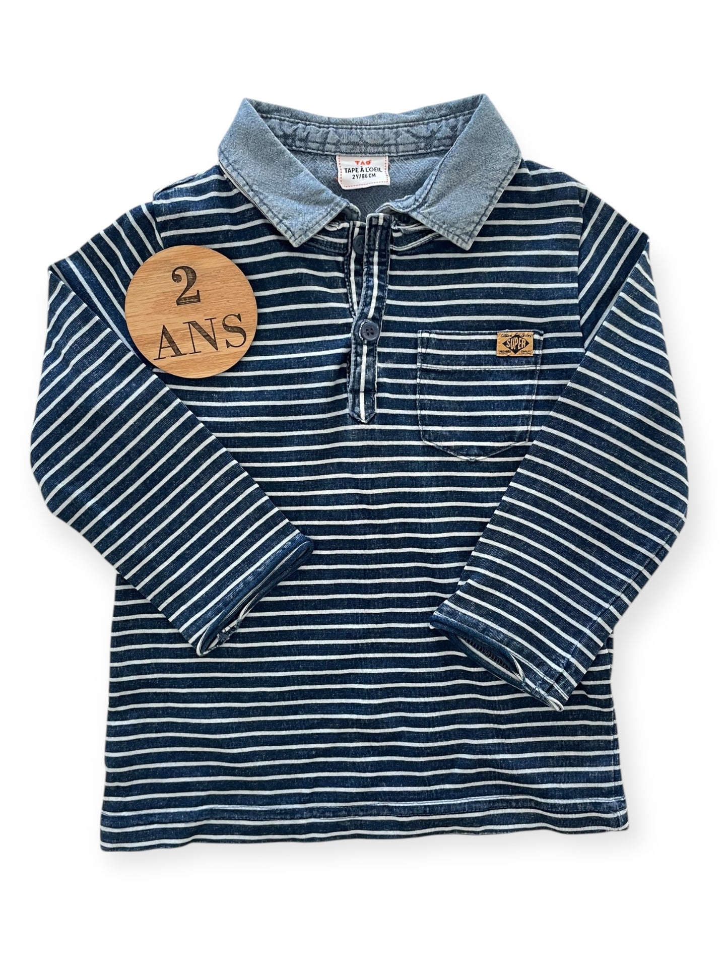 Polo rayé bleu, TAO