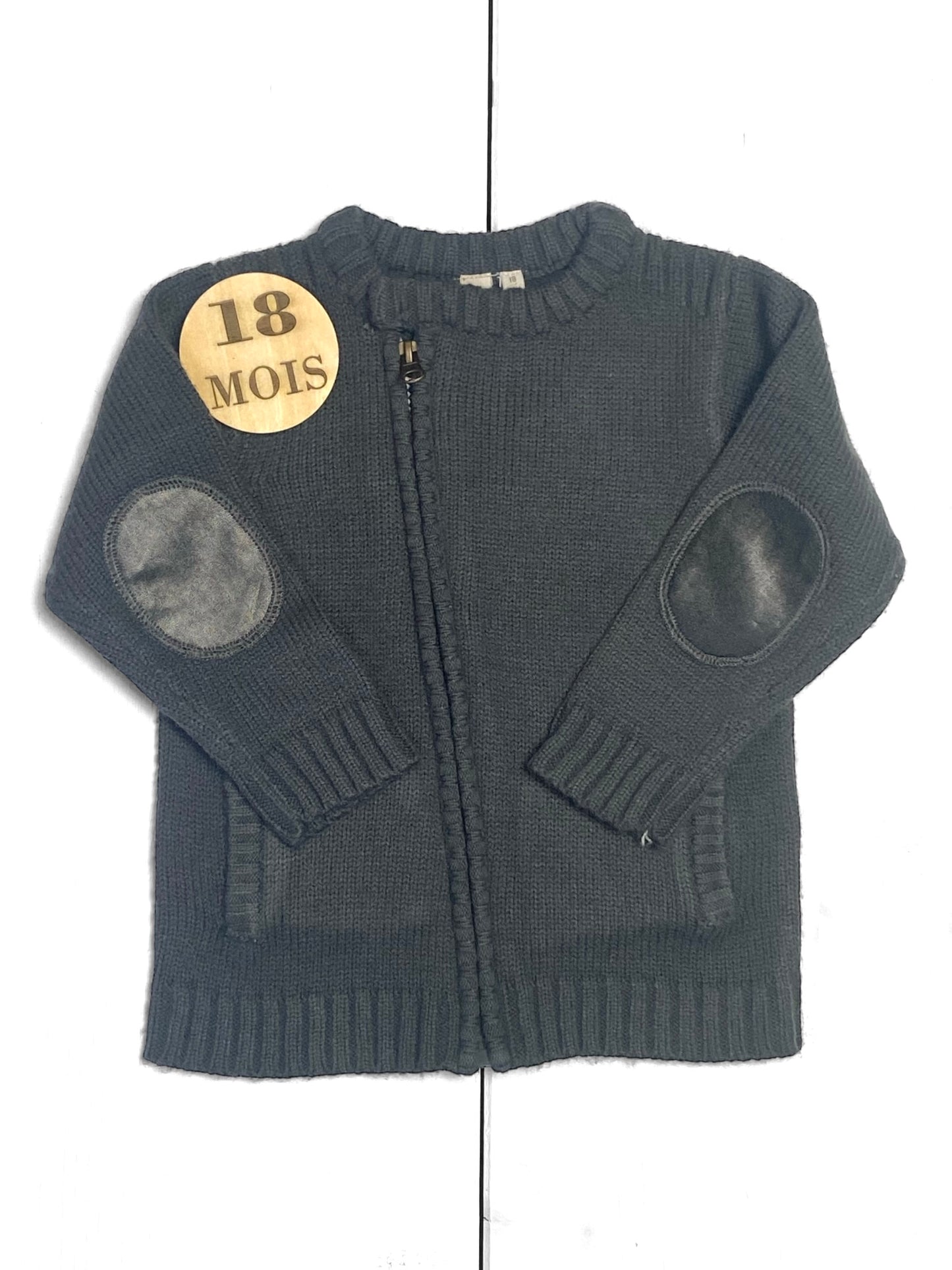 Gilet épais, gris, Boîte à Malice