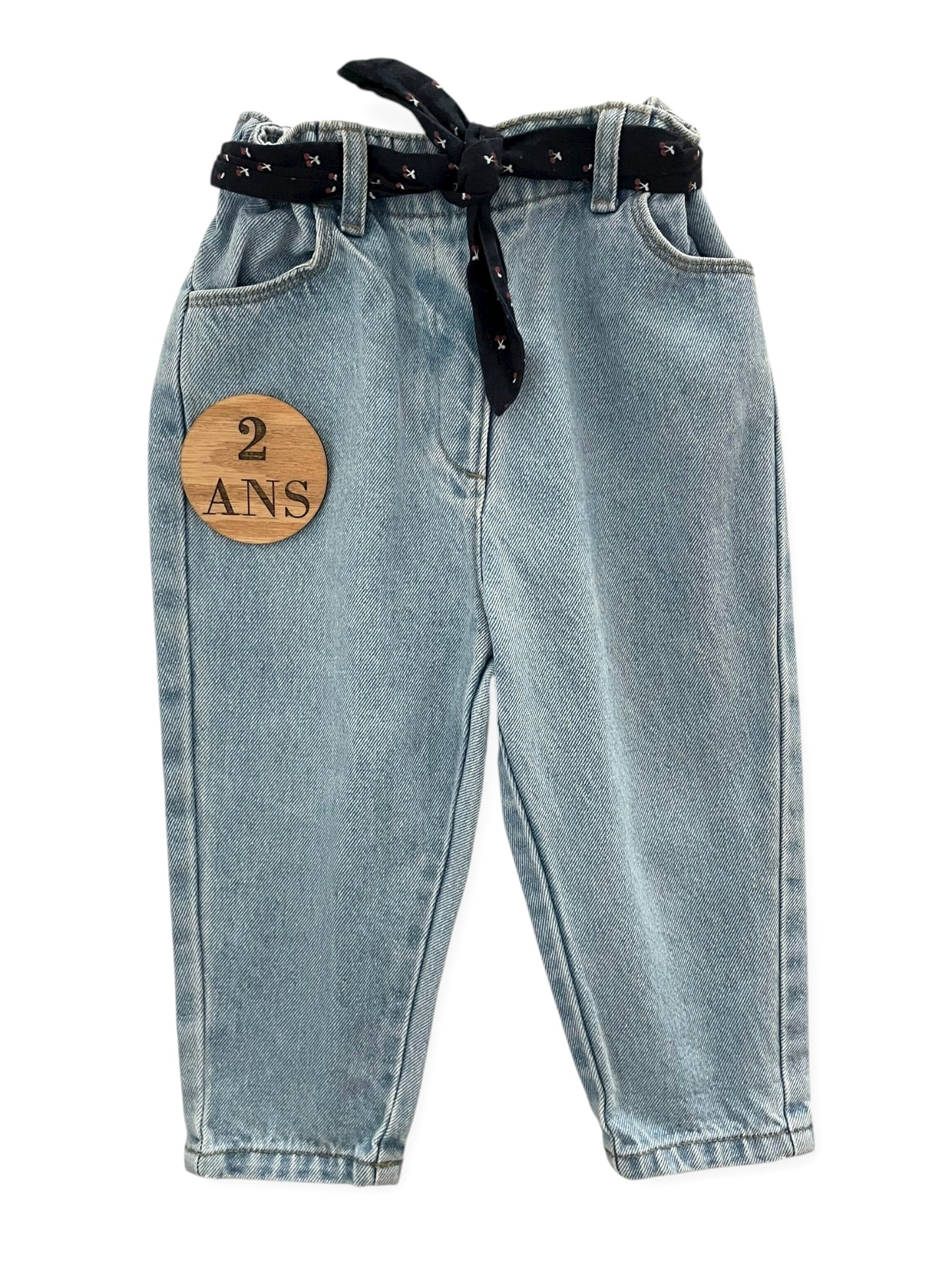 Jean bleu taille haute, Kiabi