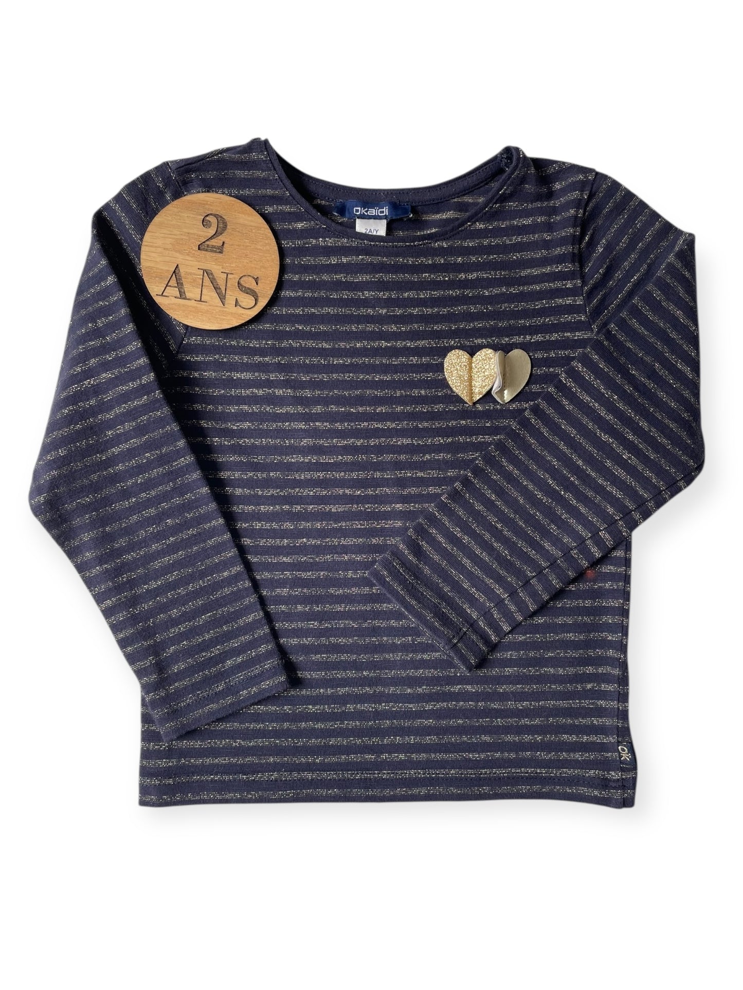 Tee-shirt rayé bleu-marine, Obaïbi