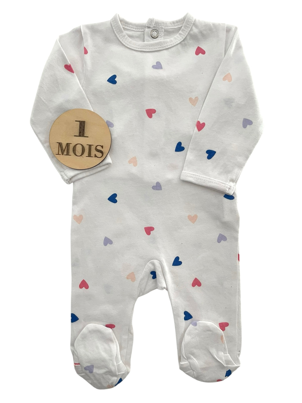 Pyjama blanc, cœurs, Kiabi