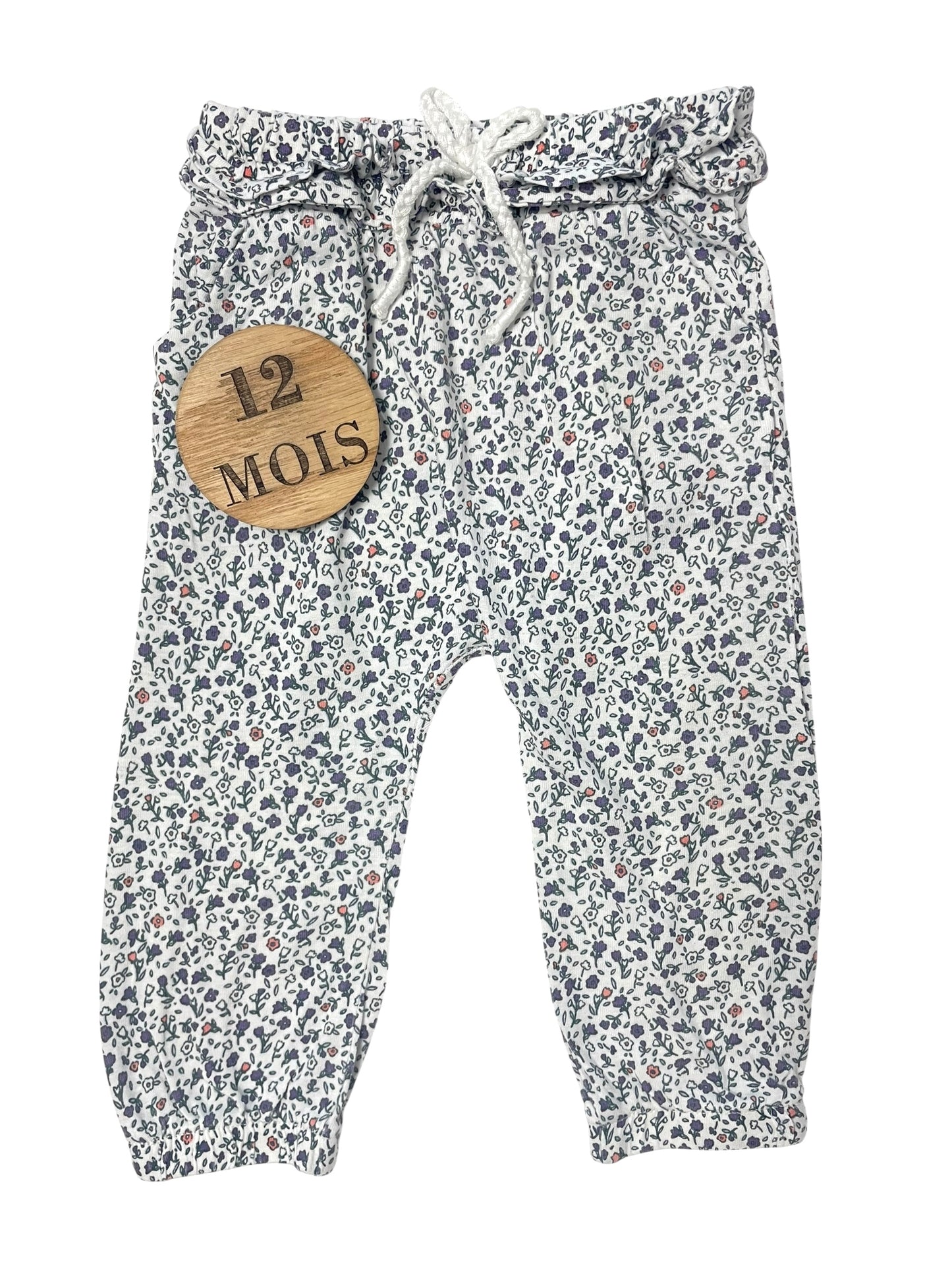 Pantalon souple fleuri, Vertbaudet