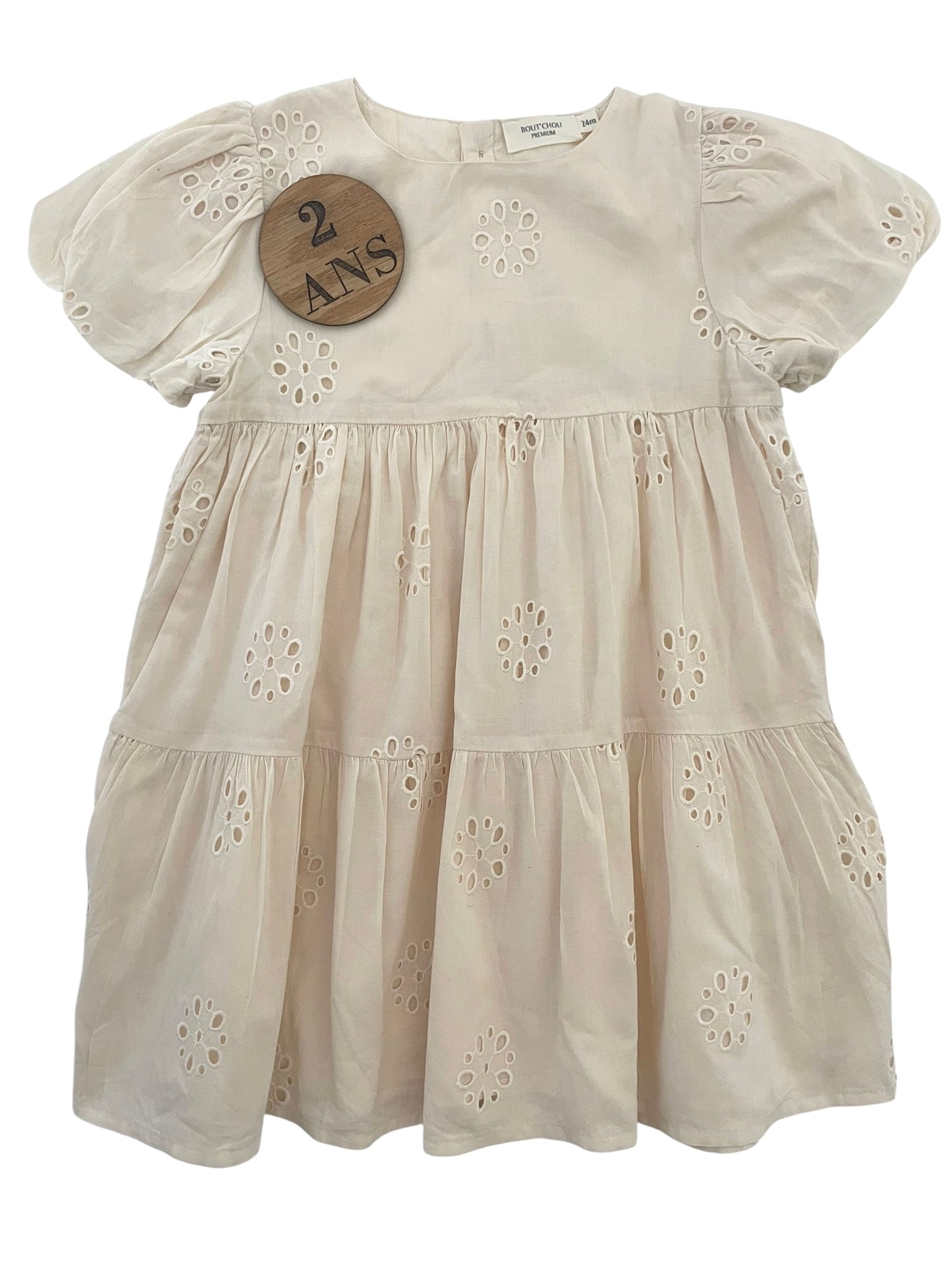 Robe doublée, crème, Bout’chou Premium